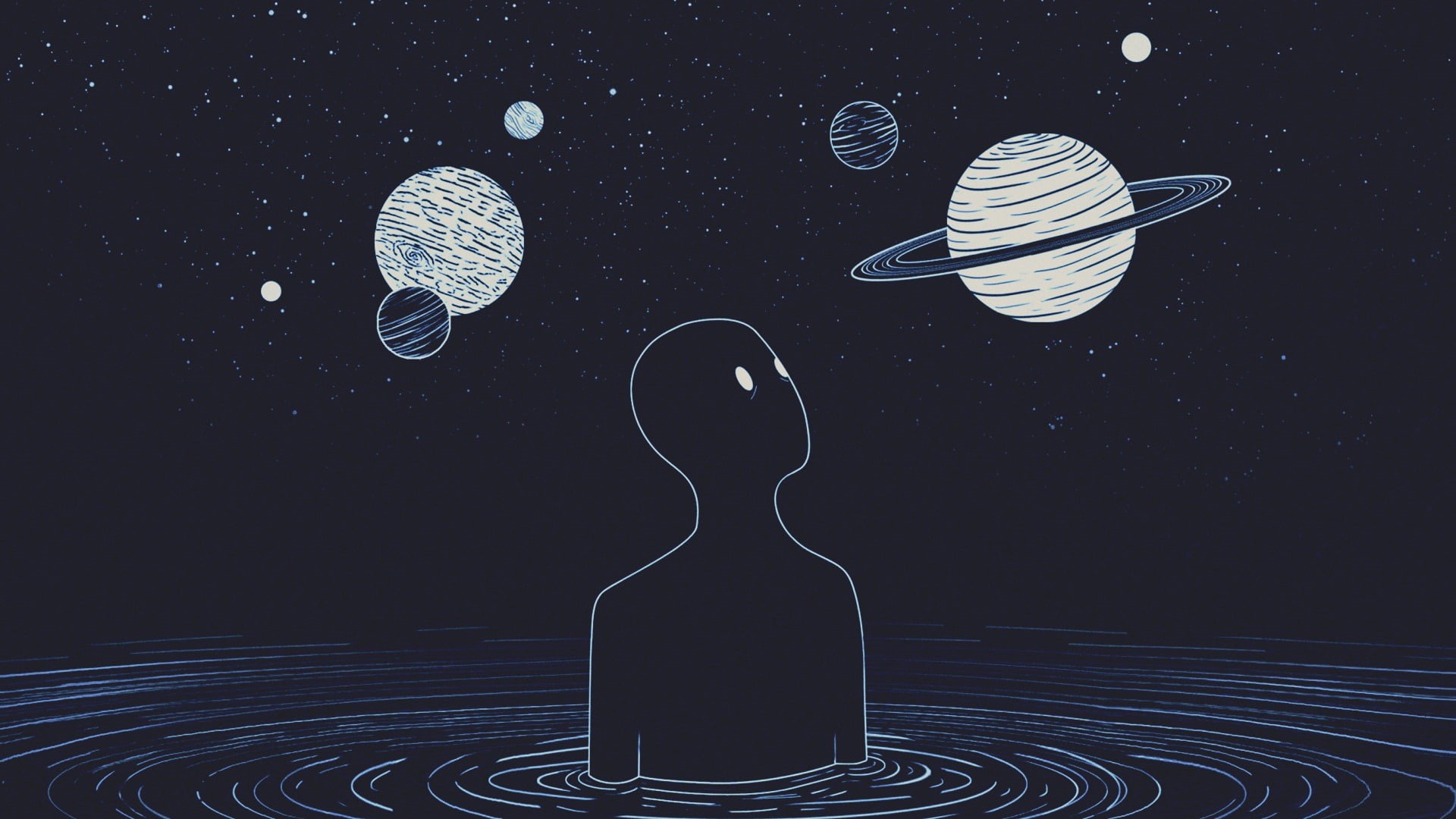 space, moon, 1080P, night, fool, traveler, art, HD Wallpaper