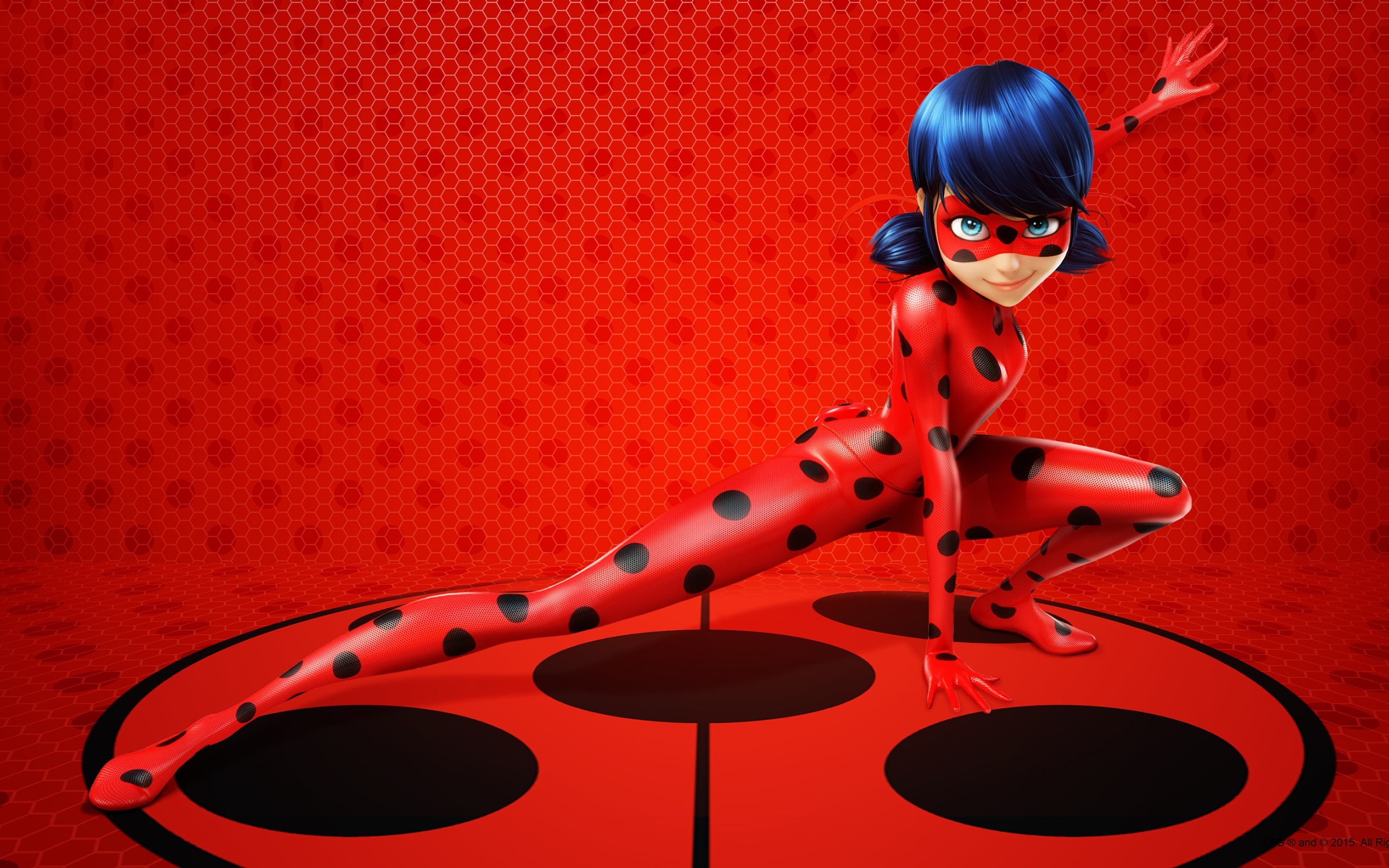 Ladybug, 2K, Lady Bug and super cat, arts culture and entertainment, colored background, high angle view, Miraculous Ladybug, indoors, hairstyle, beautiful woman, HD Wallpaper