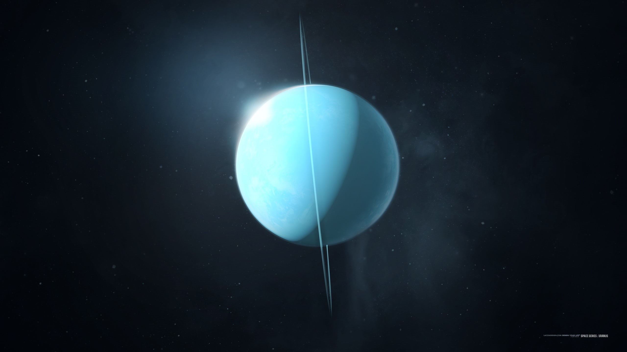 planet, Uranus, digital art, 2K, space art, Lacza, space, HD Wallpaper