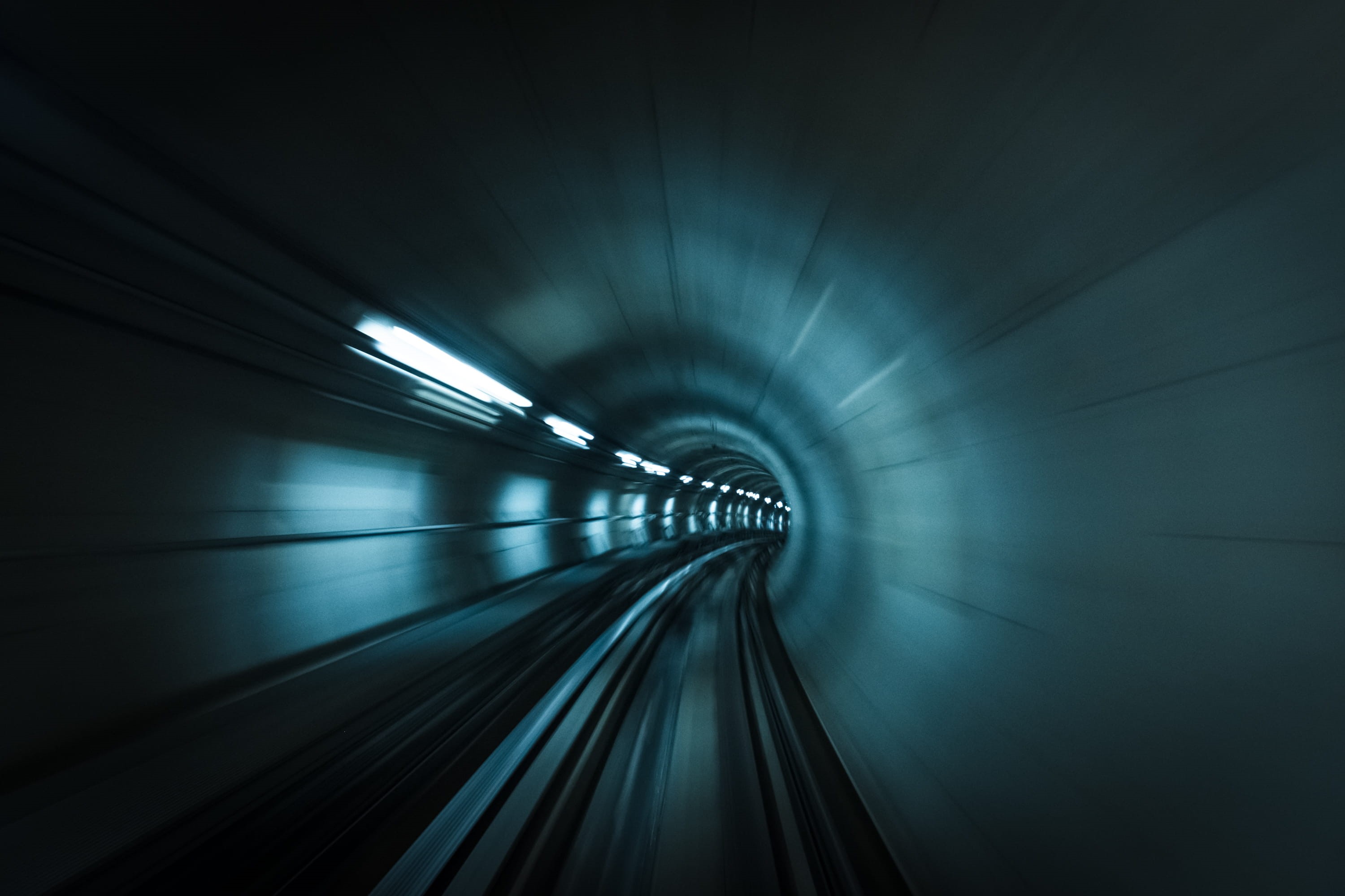 speed, mode of transportation, tube, travel, leaving, illuminated, tunnel, corridor, fast, no people, motion, dark, train, photography, abstract, horror, HD Wallpaper