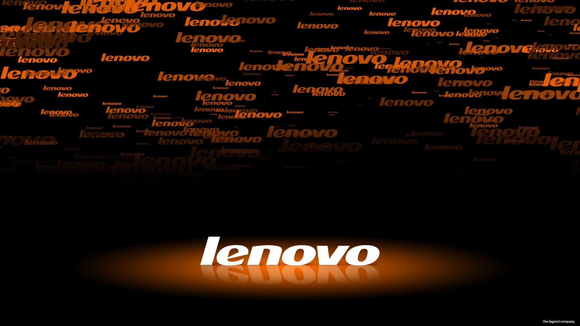 Lenovo, logo, 1080P, black, backlight, orange, HD Wallpaper