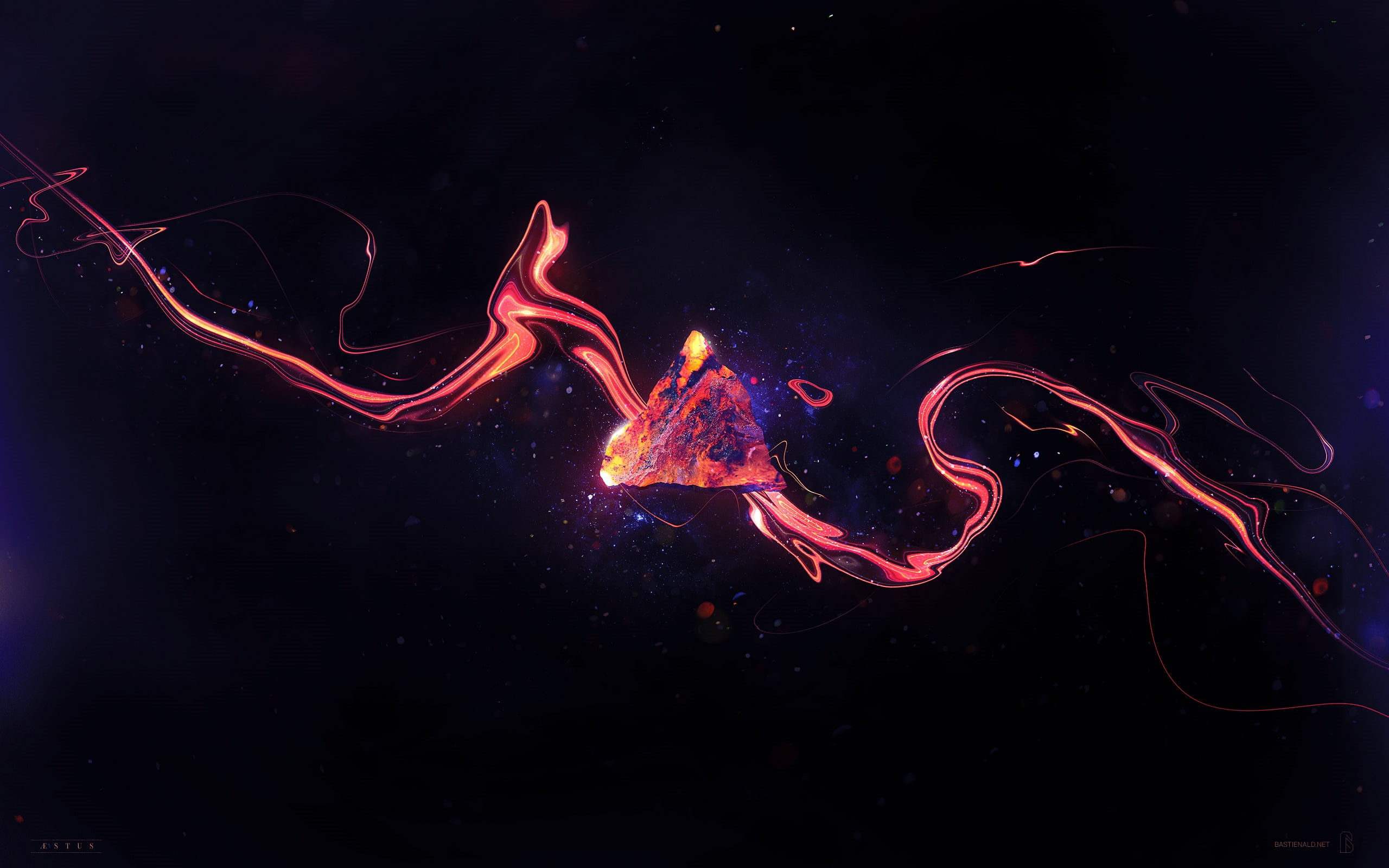 abstract, hd, blue, prism, fire, 3d, 2K, yellow, HD Wallpaper