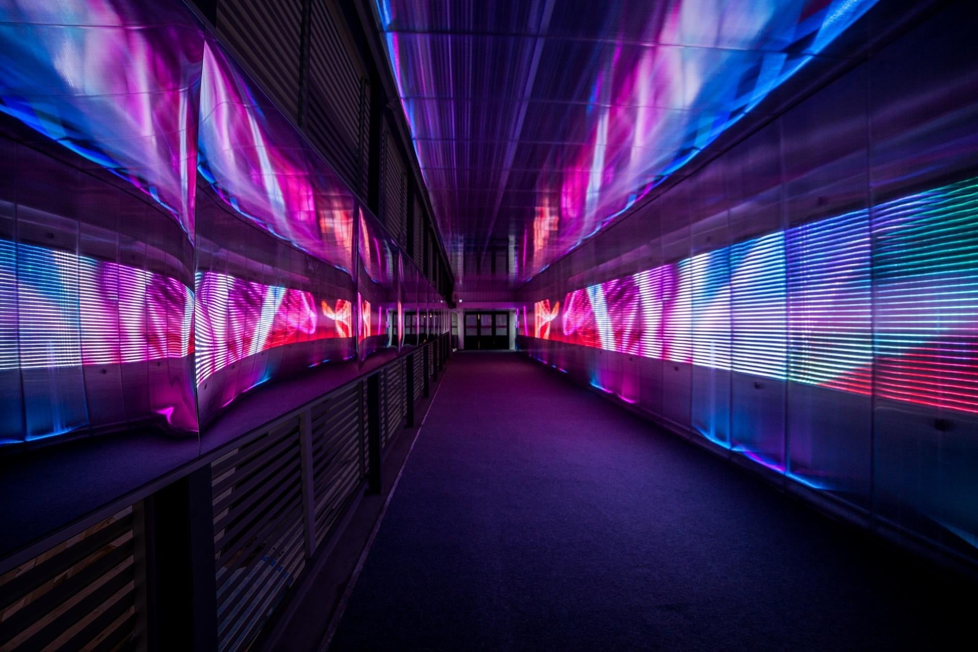 footpath, indoors, pattern, night, reflection, d, direction, the way forward, diminishing perspective, hallway, 1080P, transportation, light, nightlife, HD Wallpaper