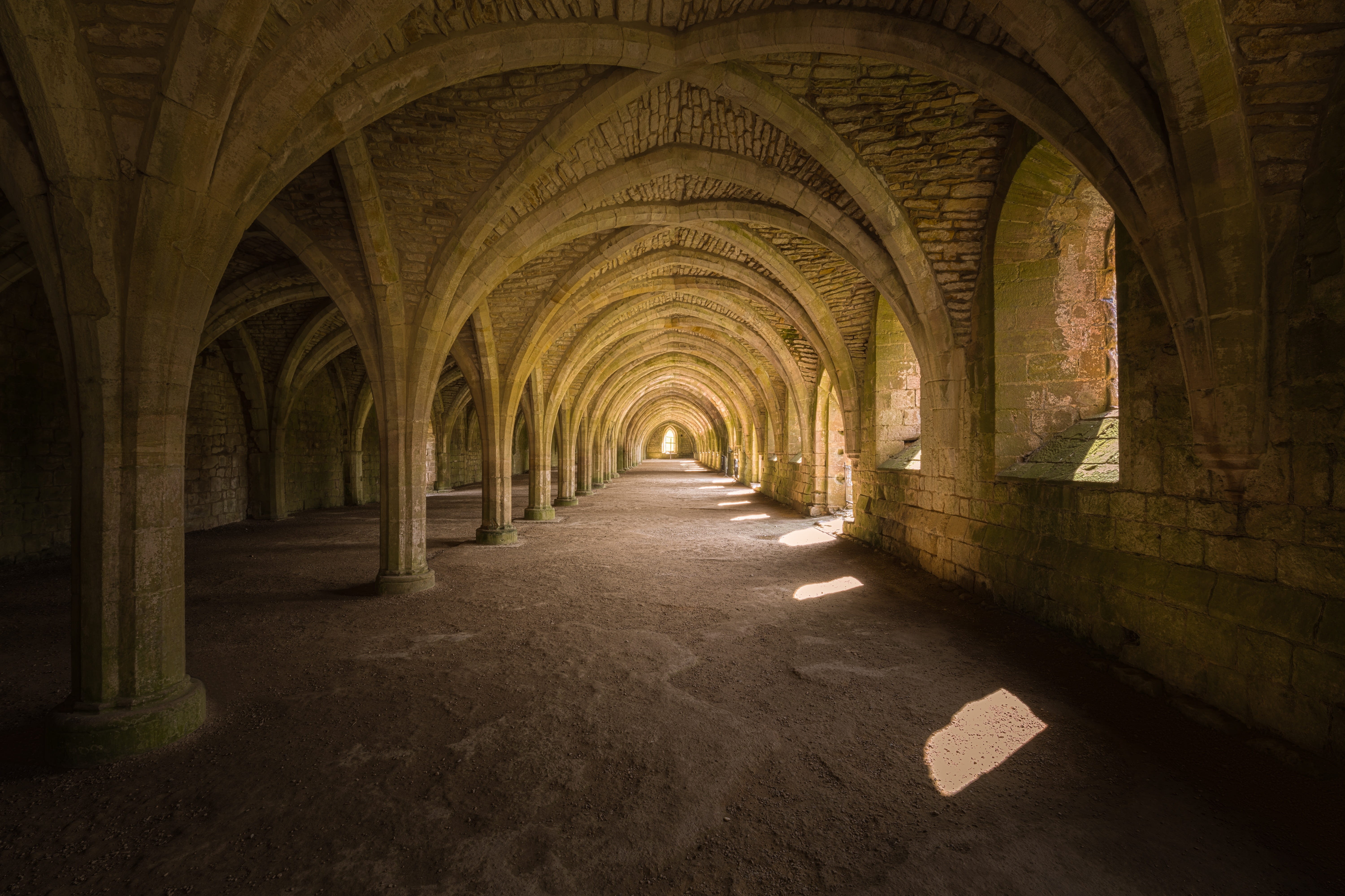 indoors, tunnel, abbey, no People, architecture, ancient, arc, direction, the way forward, dark, ceiling, shadow, arch, corridor, gray, travel destinations, HD Wallpaper