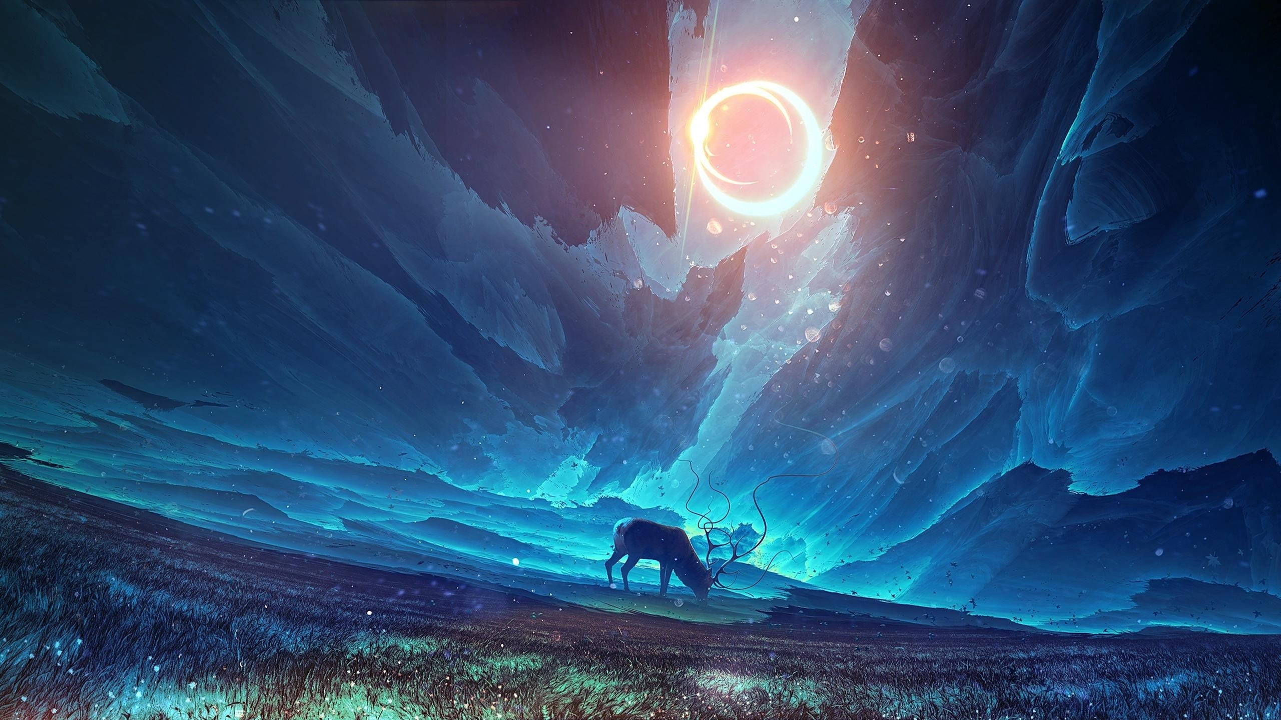x, warcraft, d, world, 3D Fractal, px, 2K, 2560x1440 px, games, digital, digital art, video, fractal, art, deer, hd, HD Wallpaper