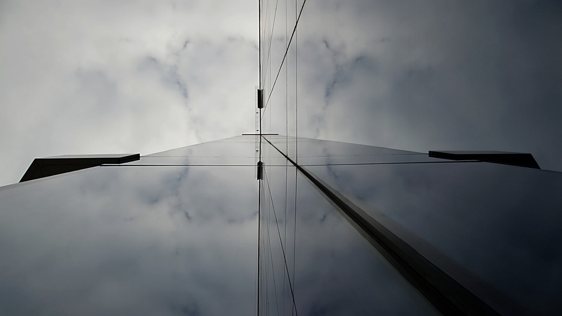 reflection, cloud - sky, building, sailboat, telephone line, rise, pole, 1080P, power supply, technology, mast, cable, electricity pylon, mode of transportation, HD Wallpaper