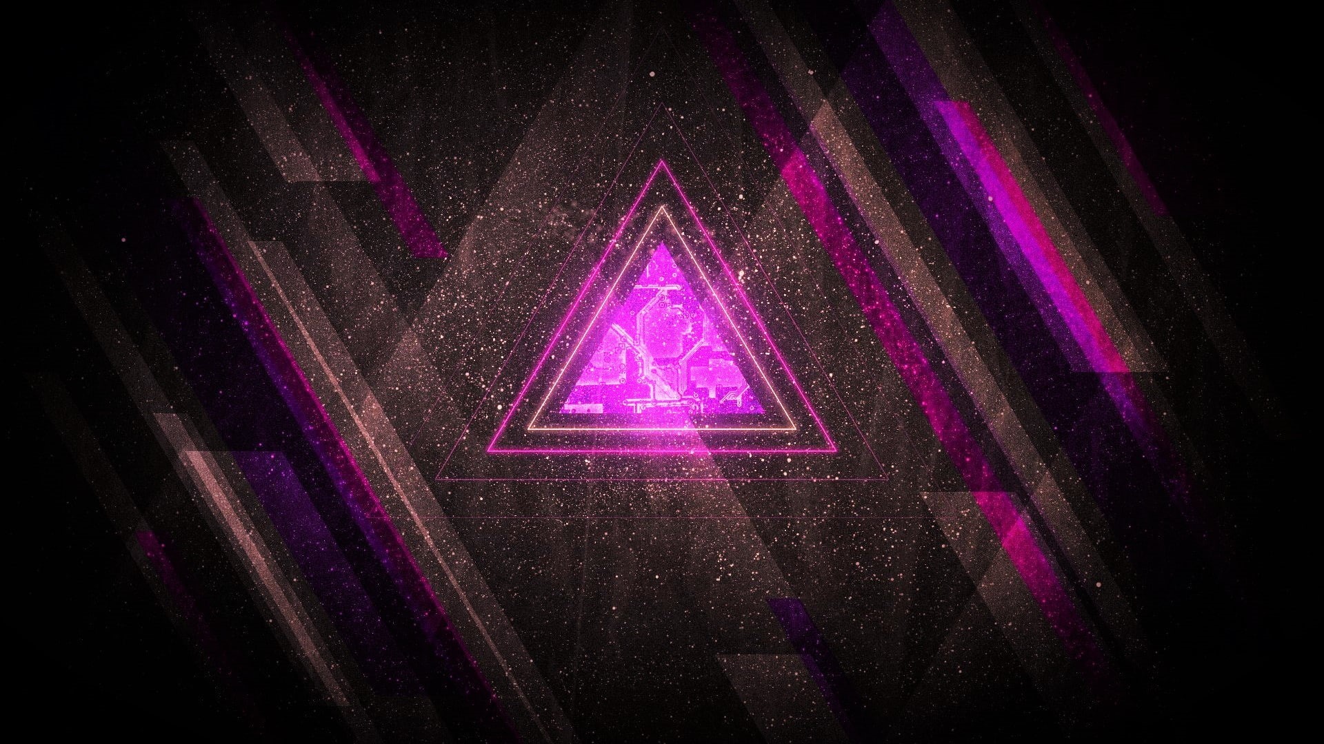 Triangle, Purple, 1080P, Shards, abstract, HD Wallpaper