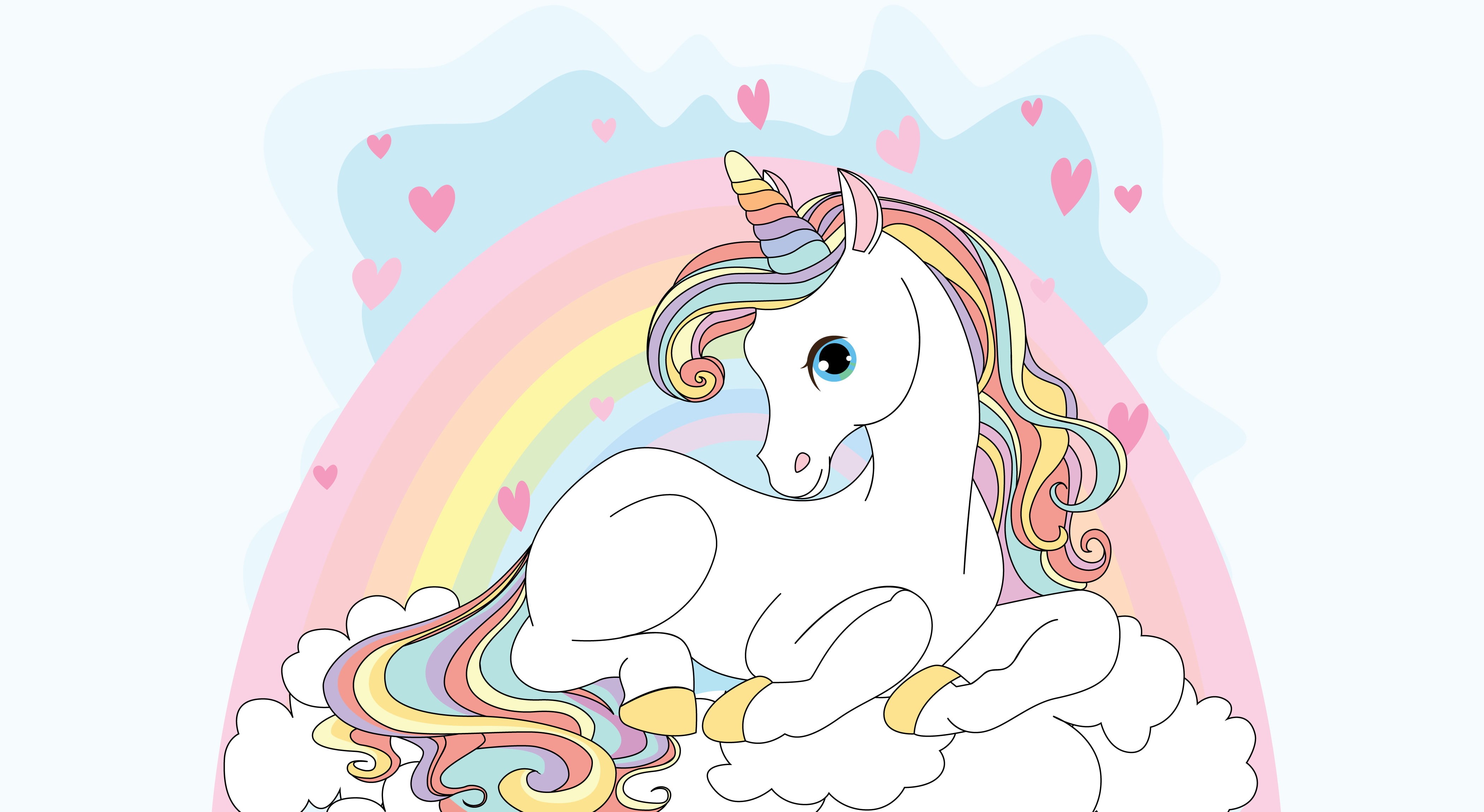 Rainbow, 4K, Girly, 4K, Unicorn, HD, HD Wallpaper