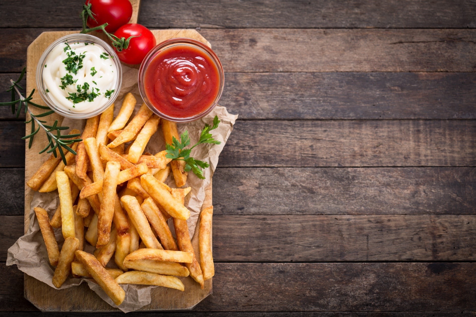 1080P, Fries, tomatoes, food, HD Wallpaper