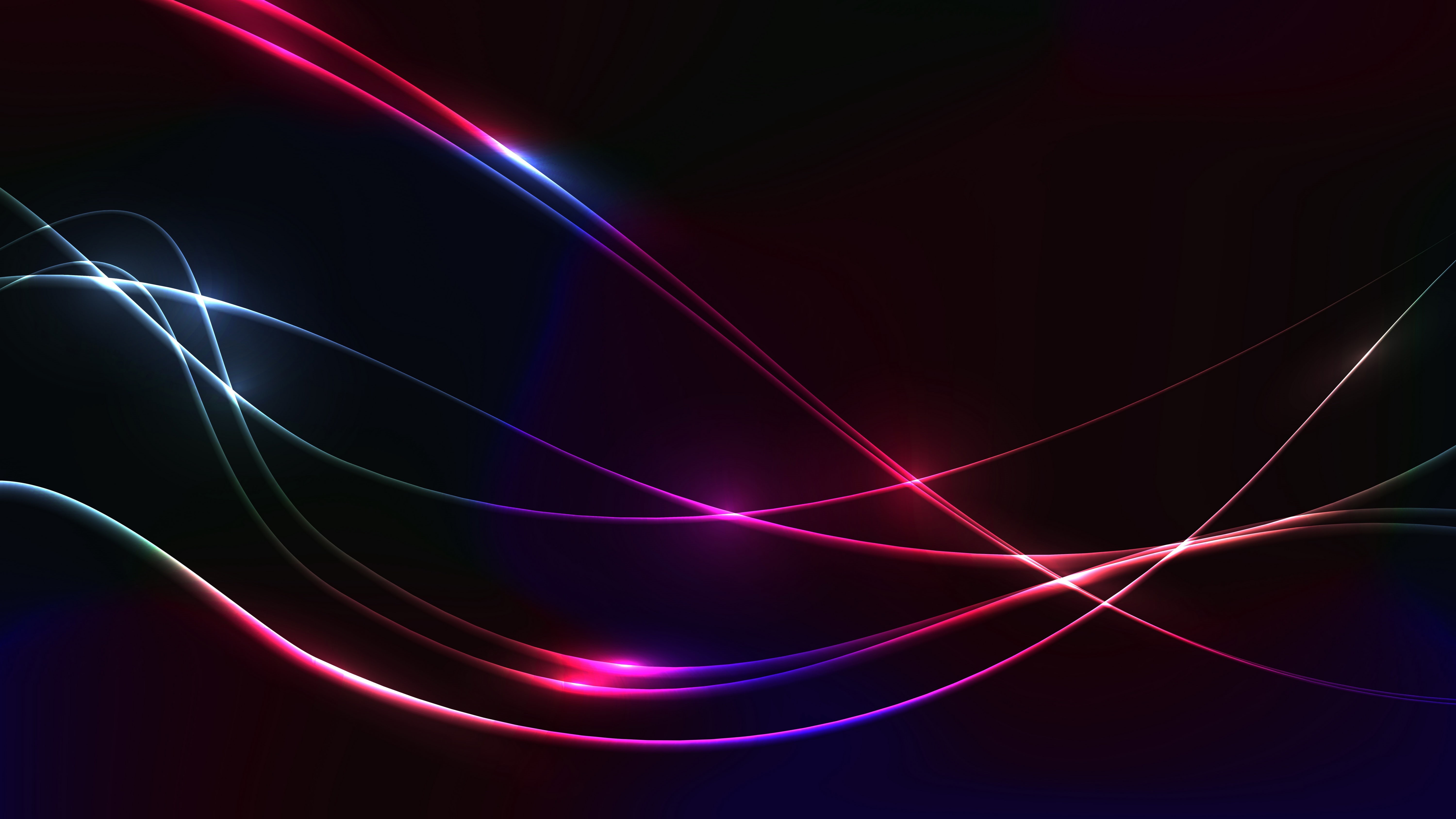 Lights, 5K, Black, Dark background, 5K, Neon colors, HD Wallpaper