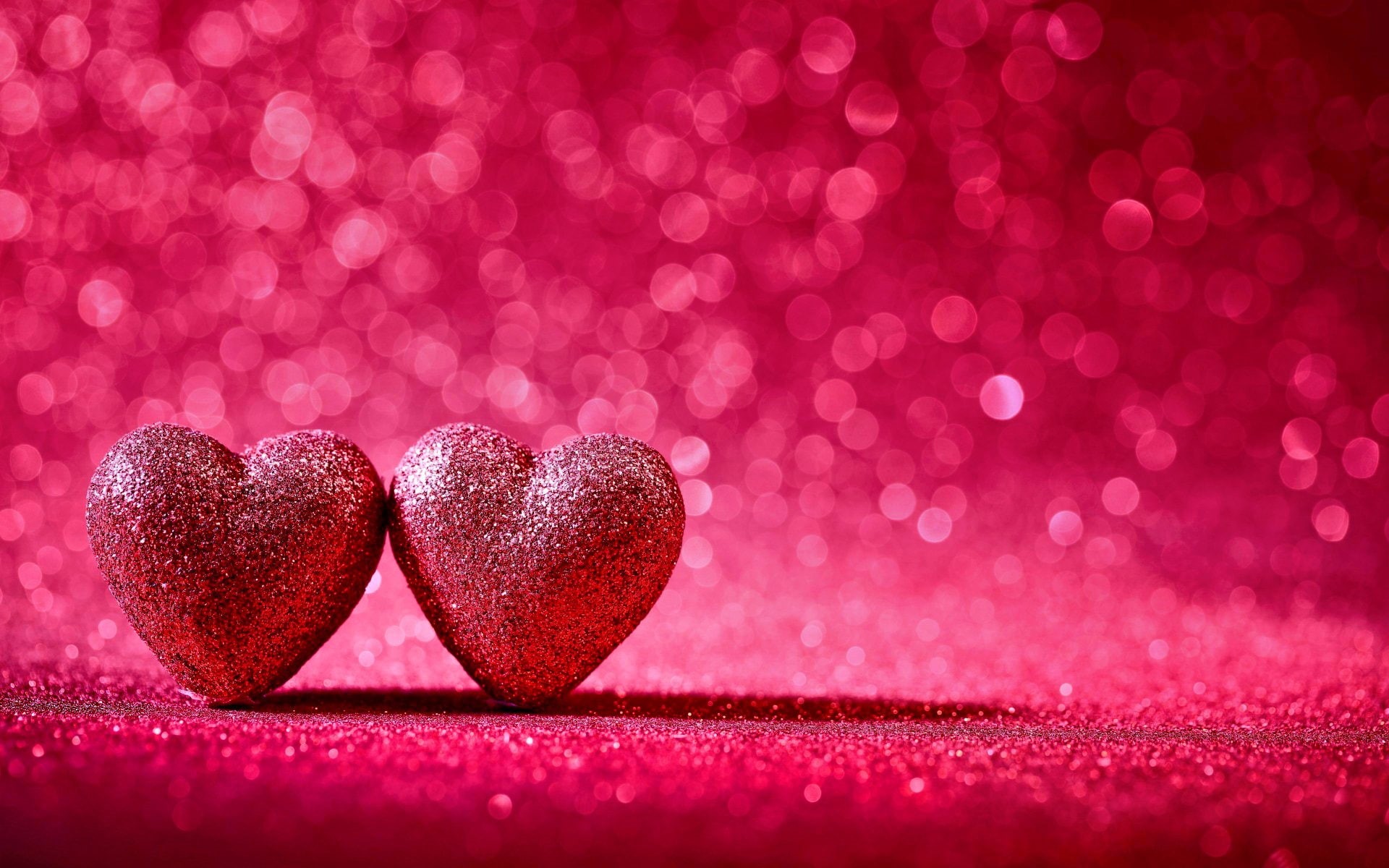 Pink, 1080P, Holiday, Valentines Day, Heart, Bokeh, Glitter, HD Wallpaper