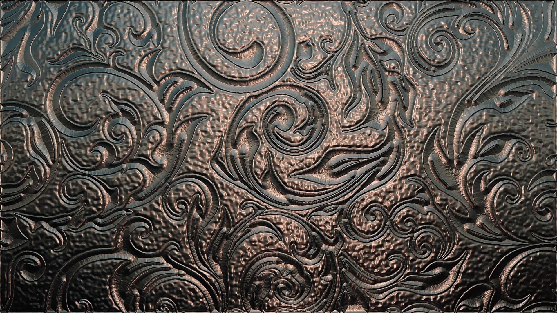 bronze glitter, chasing, ornament, embossed, texture, pattern on metal, 1080P, metal, background, HD Wallpaper