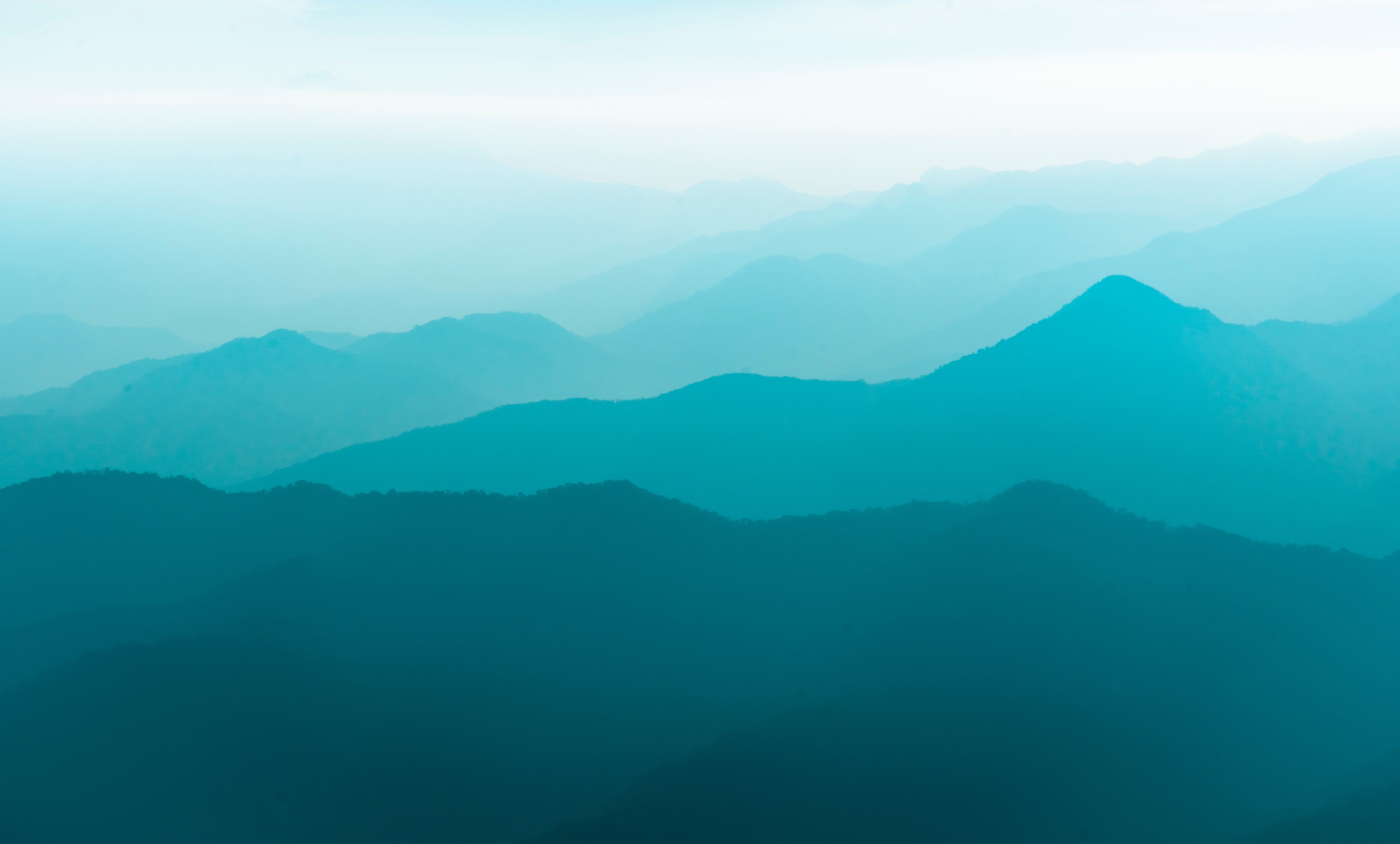 Mountains, 5K, Turquoise, 5K, Teal, Mountain range, HD Wallpaper