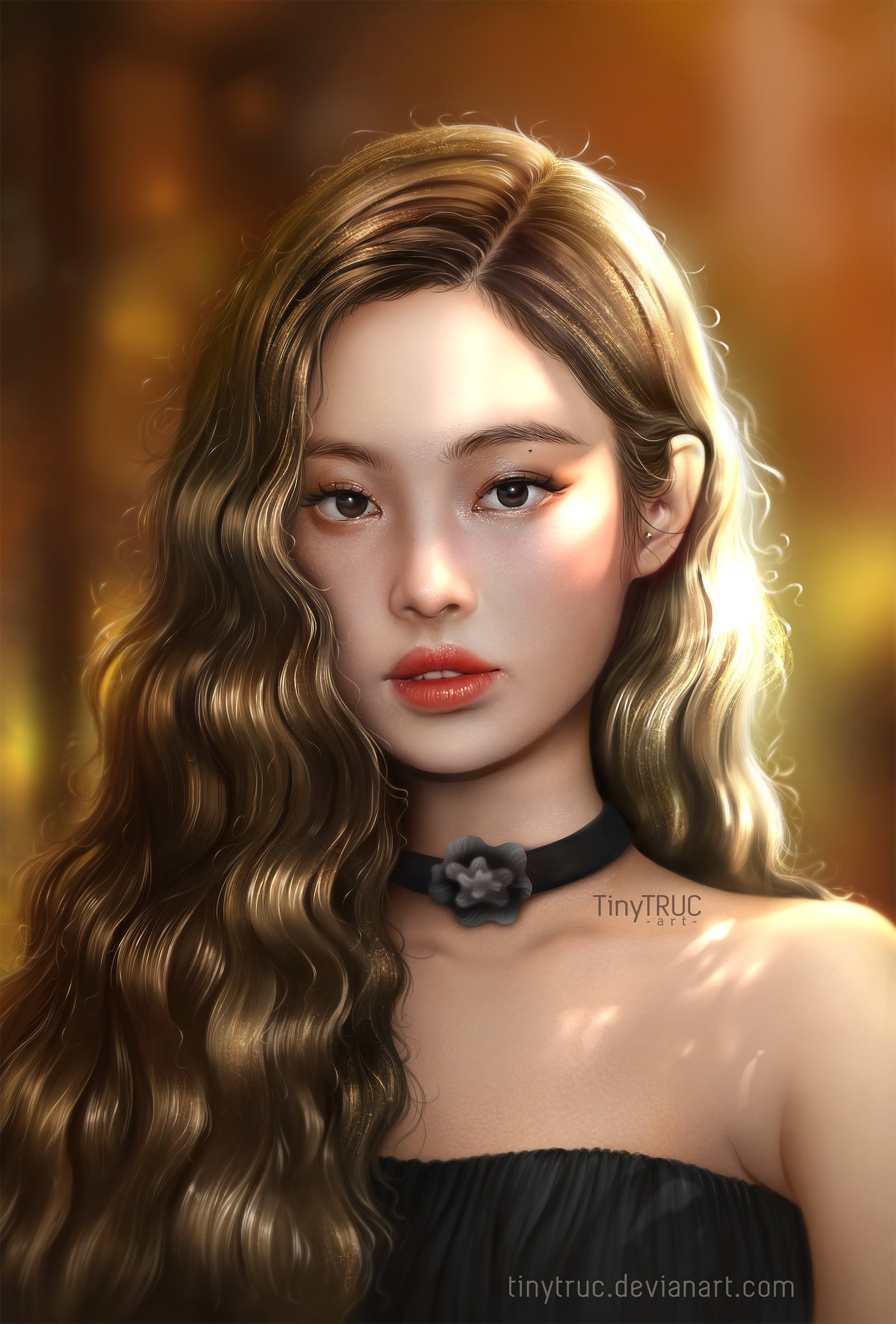 ArtStation, Jennie (BLACKPINK), women, celebrity, fan art, looking at viewer, music, 1080P, BLACKPINK, brunette, Phone HD Wallpaper