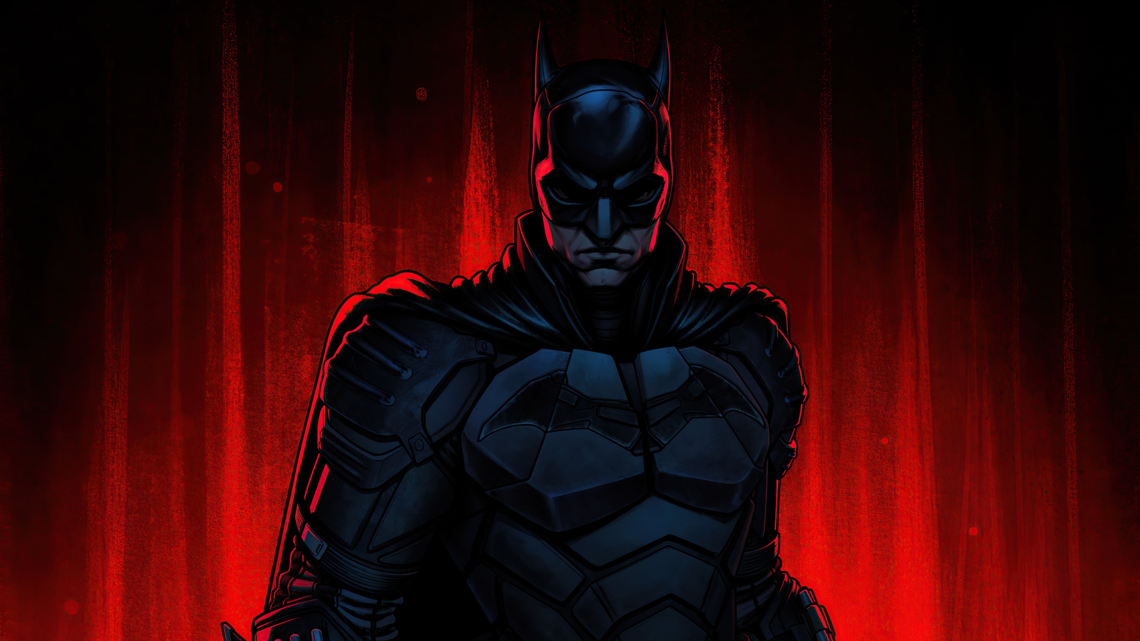 artwork, ArtStation, The Batman (2021), 4K, superhero, red, Batman, 4K, HD Wallpaper