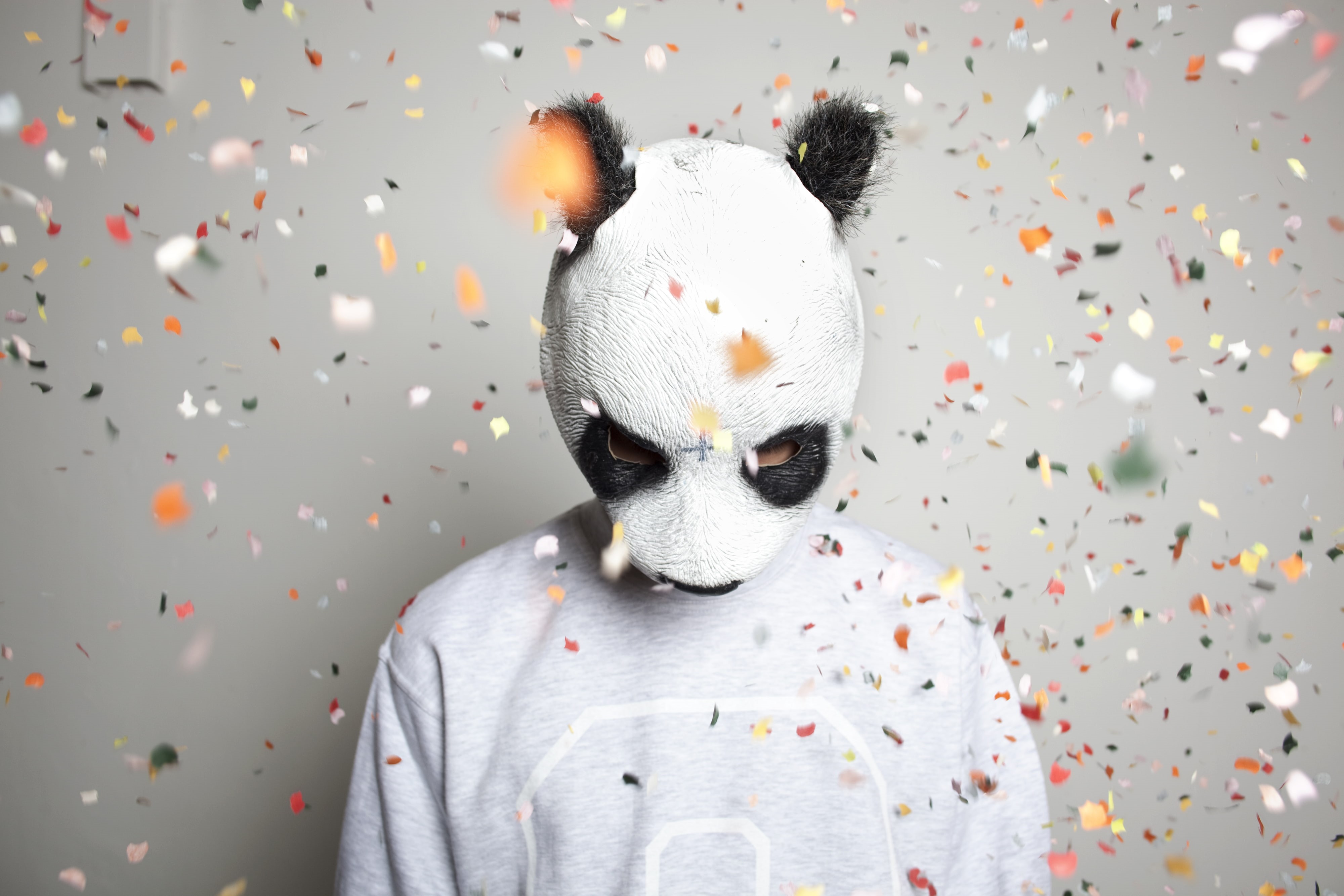 hip-hop, representation, fun, disguise, celebration, music, germany, obscured face, indoors, mask, black, mammal, headshot, Carlo Waibel, front view, 4K, HD Wallpaper