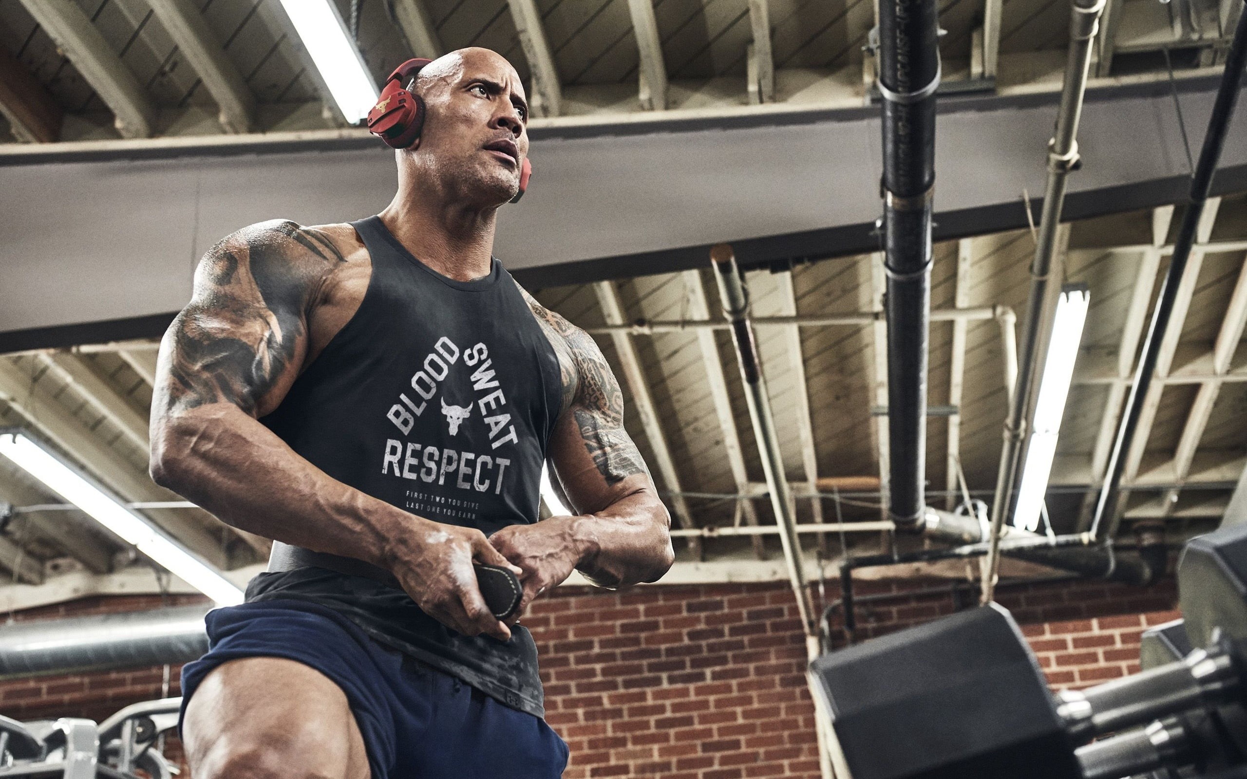 Under Armour and JBL, wireless headphones, 2K, Project Rock collection for Under Armour, Dwayne " The Rock" Johnson, campaign, JBL, Dwayne Johnson, on-ear wireless headphone, HD Wallpaper