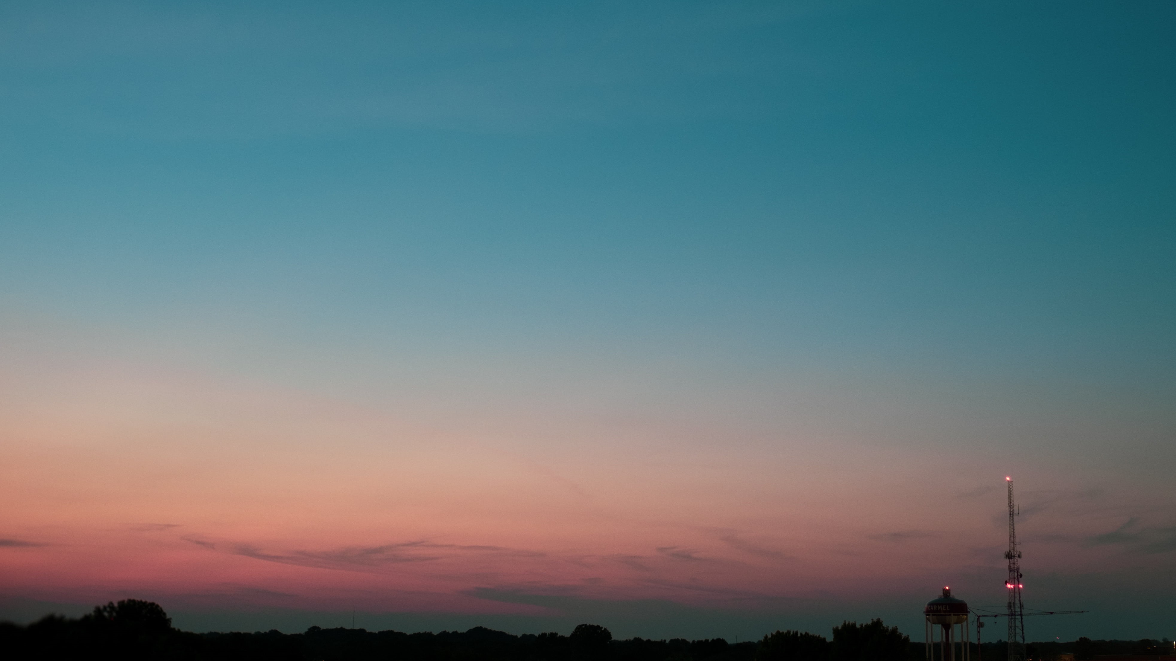 built structure, no people, outdoors, orange color, cloud - sky, nature, technology, tower, blue, building exterior, spire, 4K, architecture, sky, sunset, HD Wallpaper