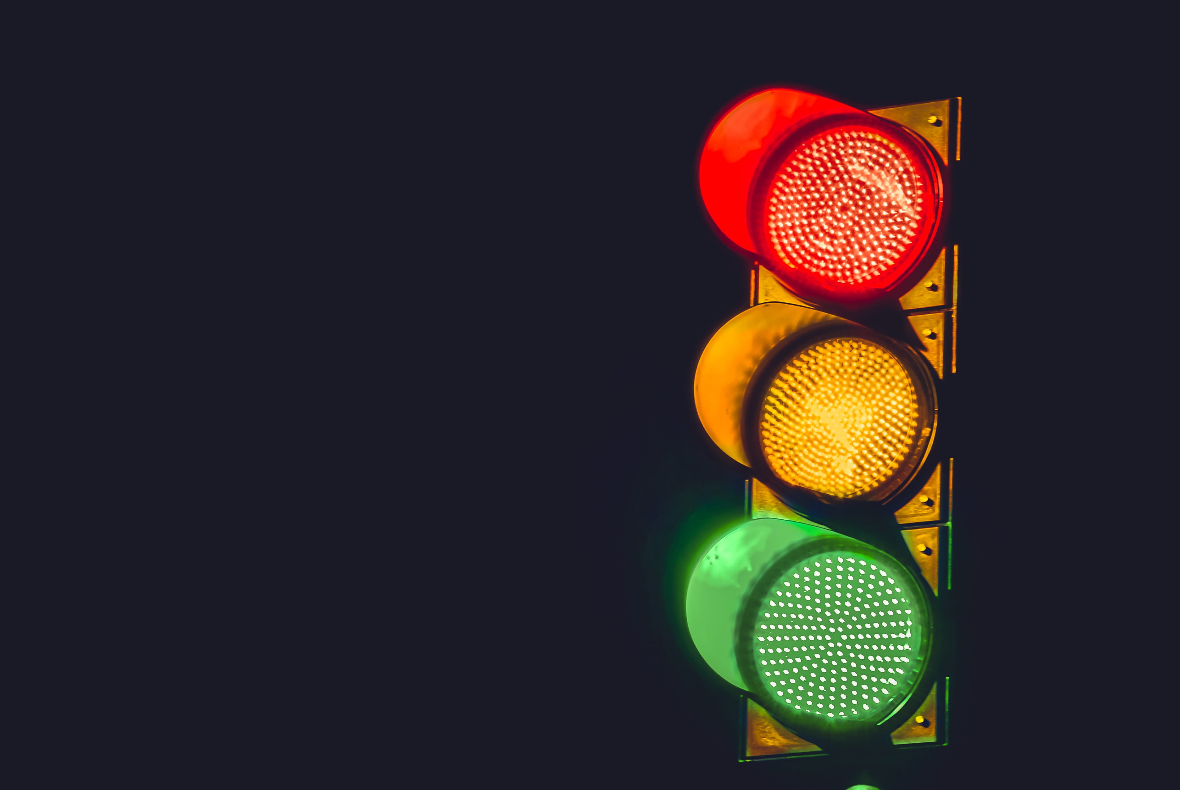 street light, stencil, safety, green, lightbulb, light, green color, traffic signal, outdoors, headlight, drive, copy space, sign, black background, illuminated, HD Wallpaper