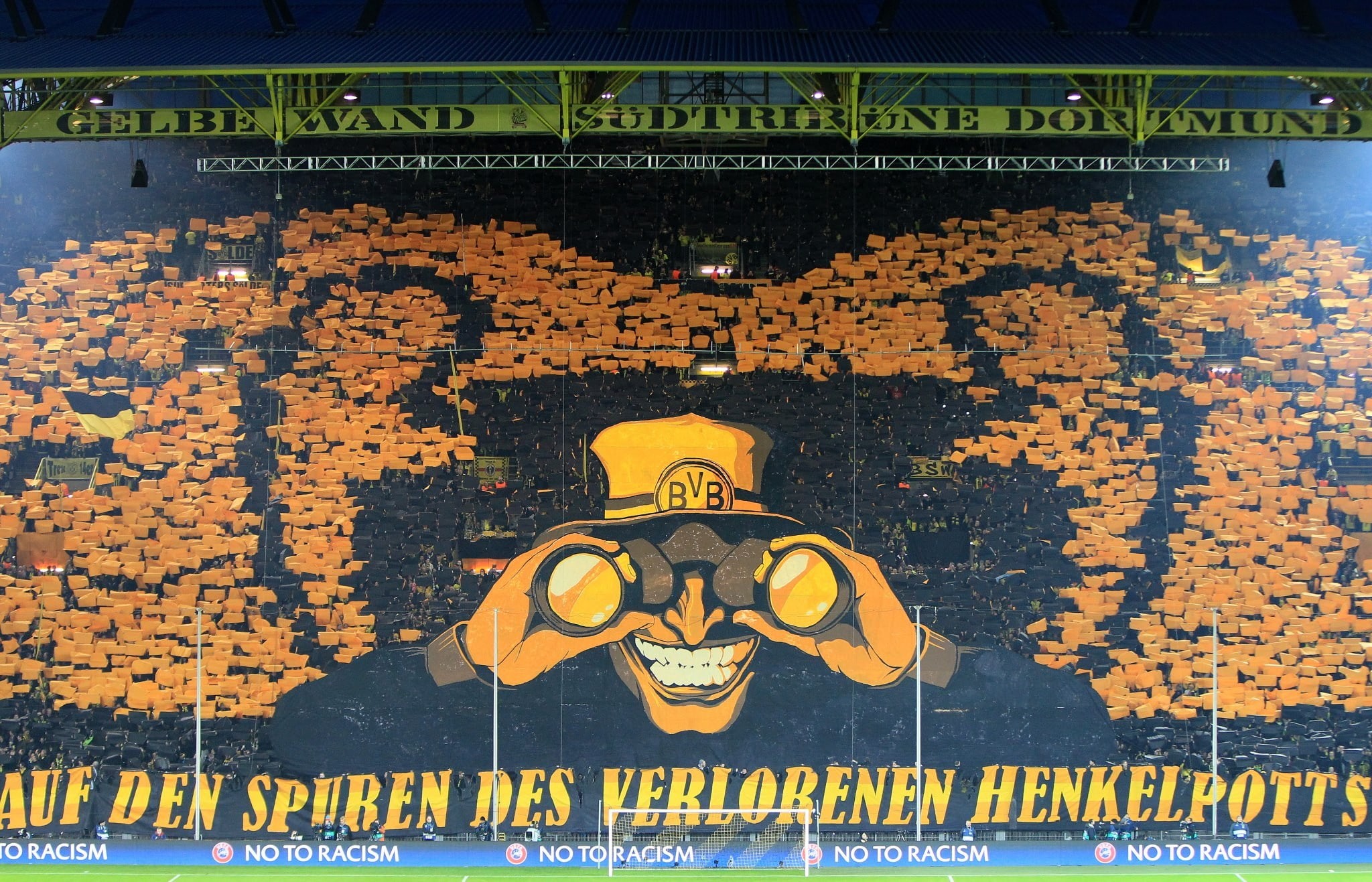 yellow, indoors, communication, architecture, western script, bone, human skeleton, human representation, 1080P, bvb borussia dortmund signal iduna park, HD Wallpaper
