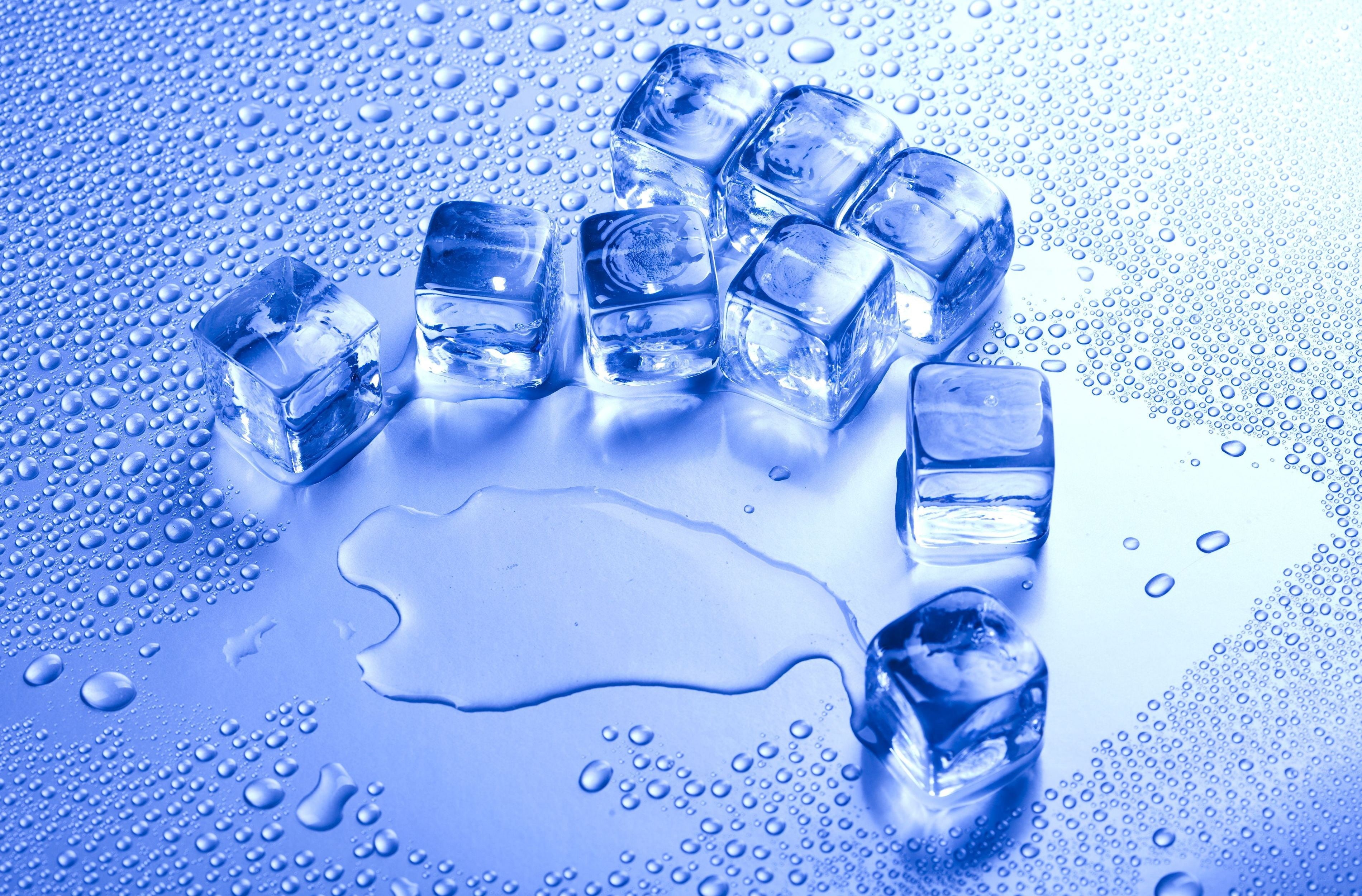 glass - Material, still life, frozen, clean, HD, background, blue background, blue, spilling, different, table, liquid, widescreen, 2K, freshness, HD Wallpaper