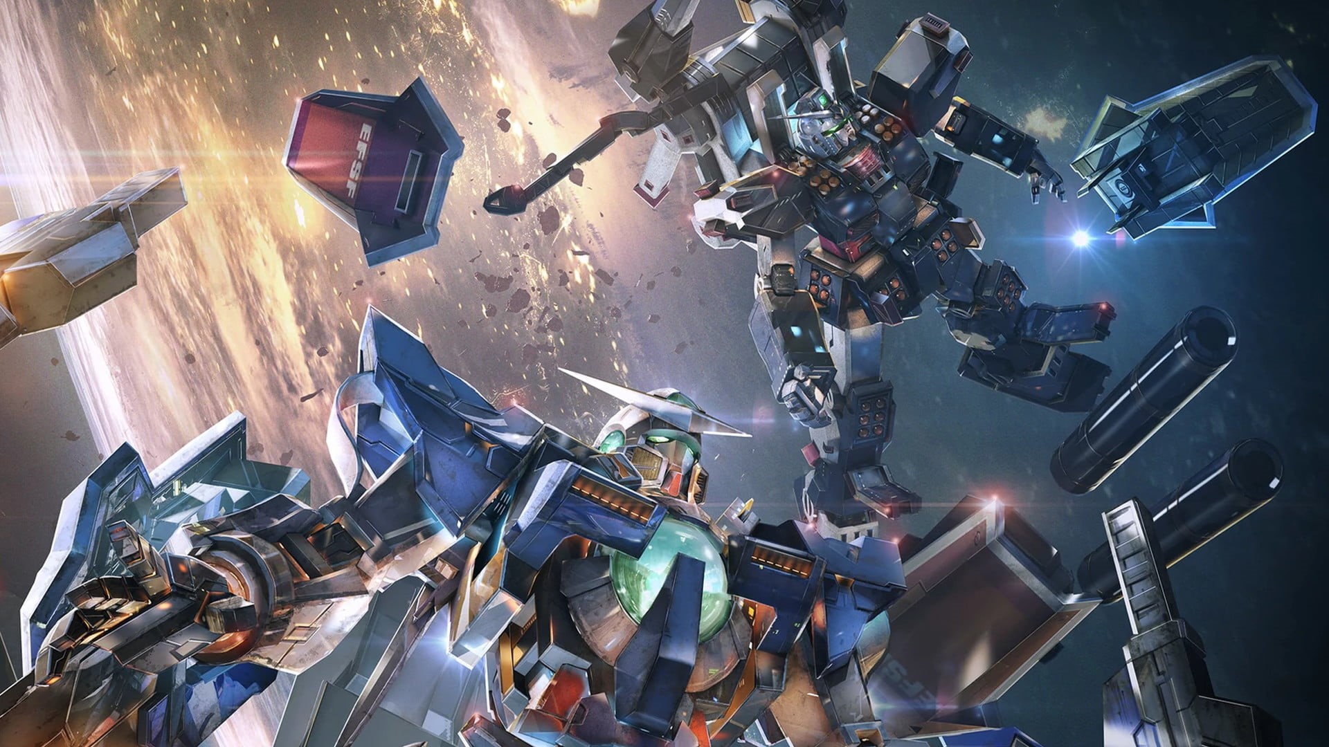 space, anime, mech, Full Armor Gundam, Mobile Suit, digital art, 1080P, Gundam 00 exia, Gundam Versus, Mobile Suit Gundam, artwork, HD Wallpaper