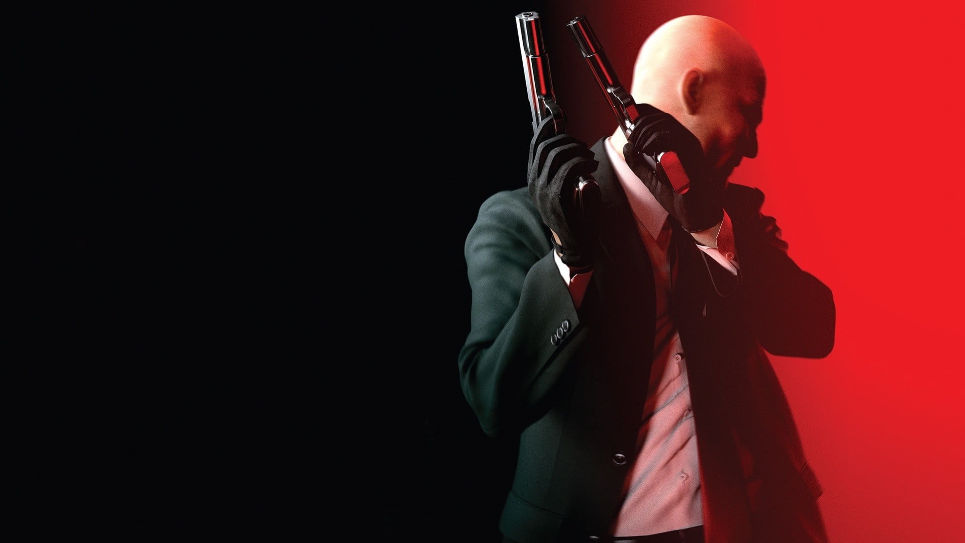 indoors, shaved head, video games, Agent 47, copy space, waist up, Hitman: Absolution, mature men, holding, music, suit, standing, mature adult, adult, HD Wallpaper