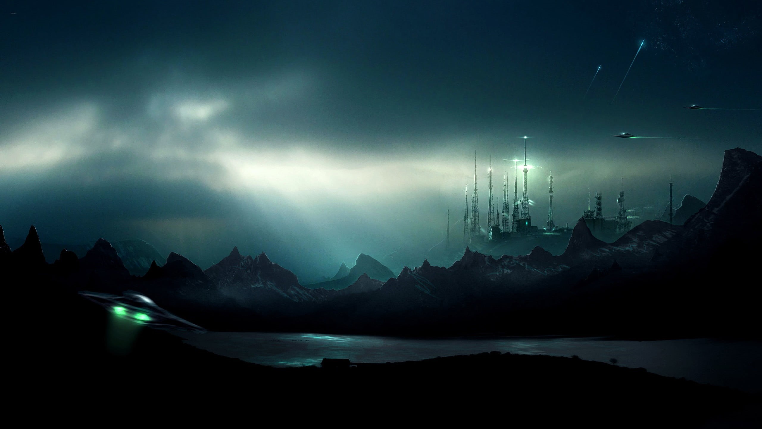 travel destinations, no people, architecture, nautical vessel, reflection, science fiction, cloud - sky, illuminated, game, transportation, silhouette, HD Wallpaper
