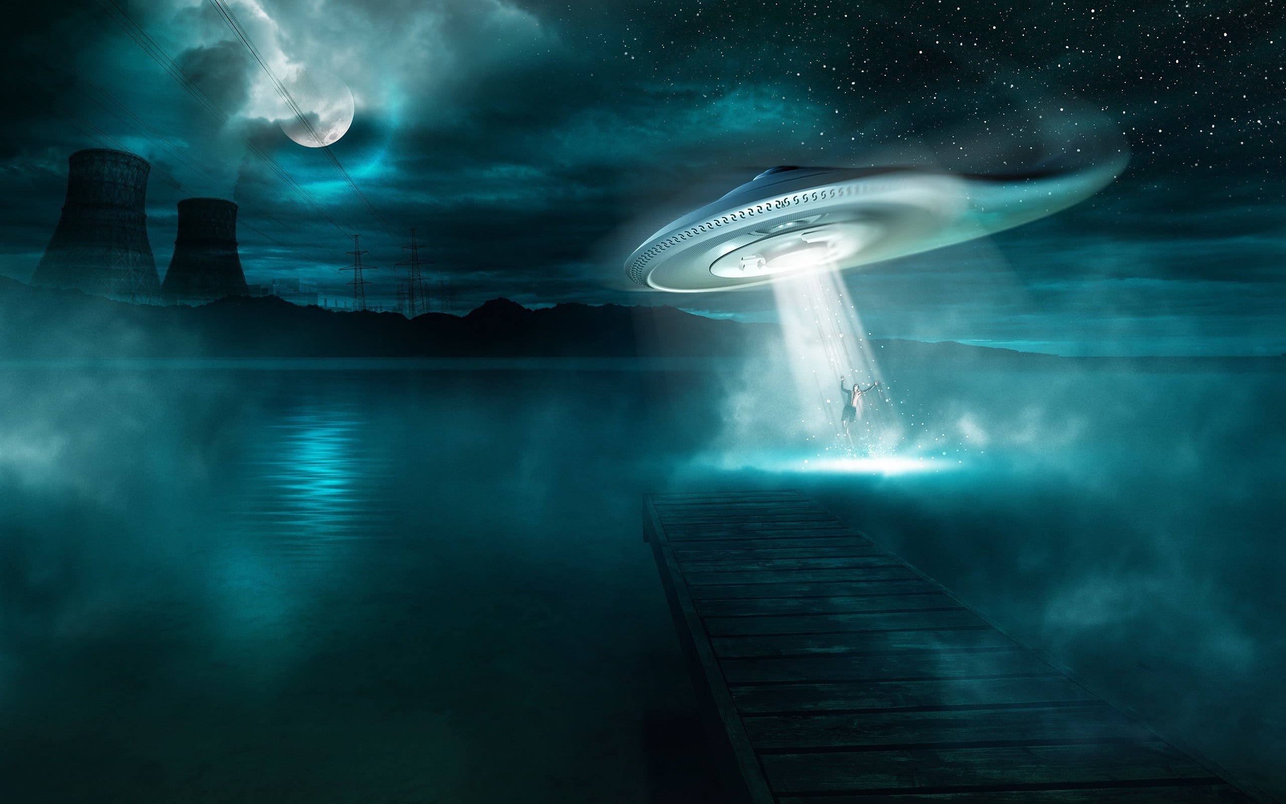 outdoors, digital, night, nuclear, space, motion, architecture, environment, illuminated, blurred motion, spaceship, no people, scenics - nature, HD Wallpaper