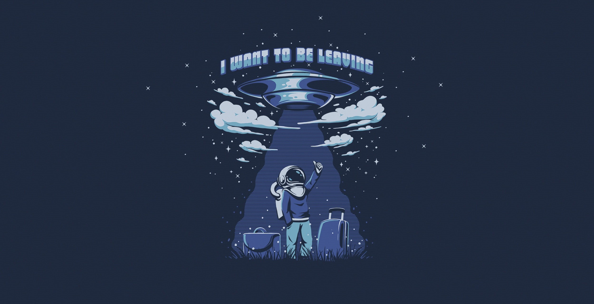 Astronaut, Hitchhiking, 1080P, UFO, Minimalist, Sci Fi, HD Wallpaper