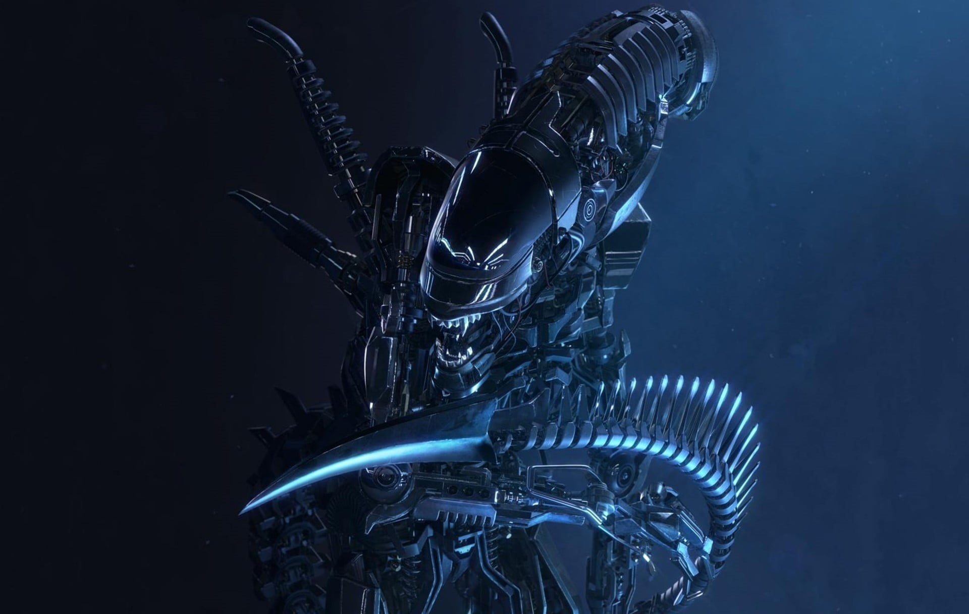 water, adventure, indoors, swimming, black background, close-up, undersea, aliens, technology, sea, underwater, marine, 1080P, no people, Xenomorph, nature, HD Wallpaper