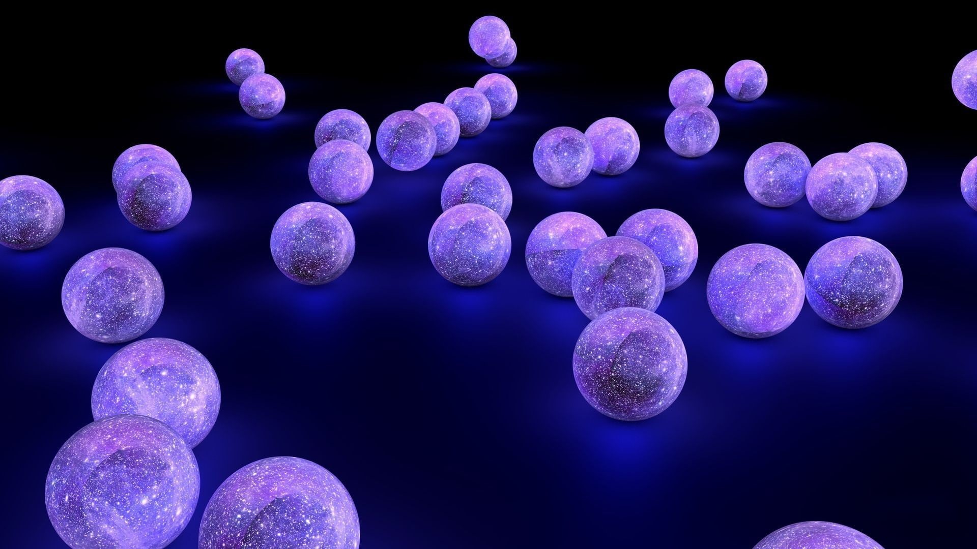 sea, animal, animals in the wild, CGI, 3D, jellyfish, sea life, purple, no people, black background, marine, studio shot, group of animals, sphere, nature, HD Wallpaper