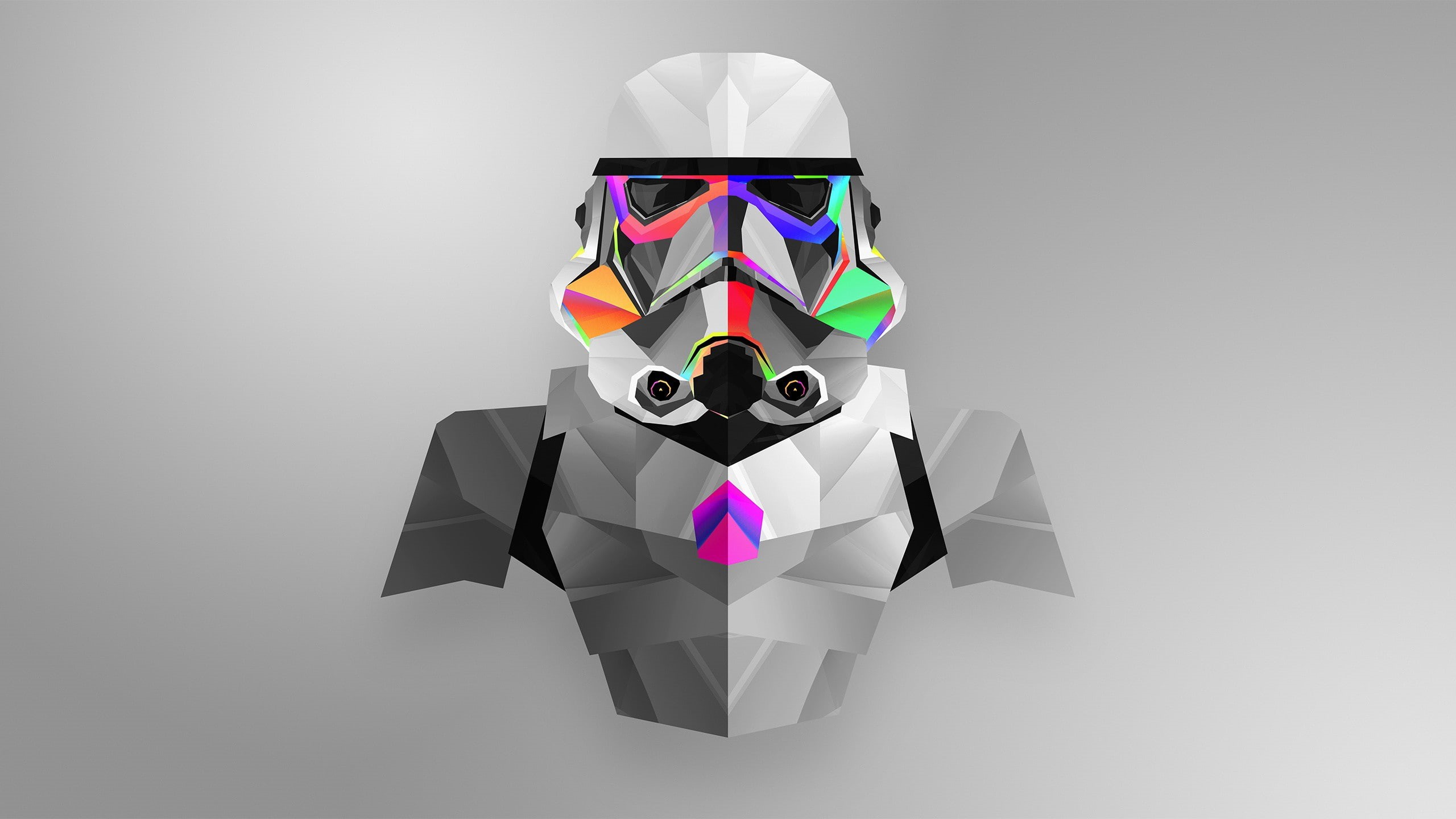Star Wars, 2K, Justin Maller, low poly, digital art, minimalism, HD Wallpaper