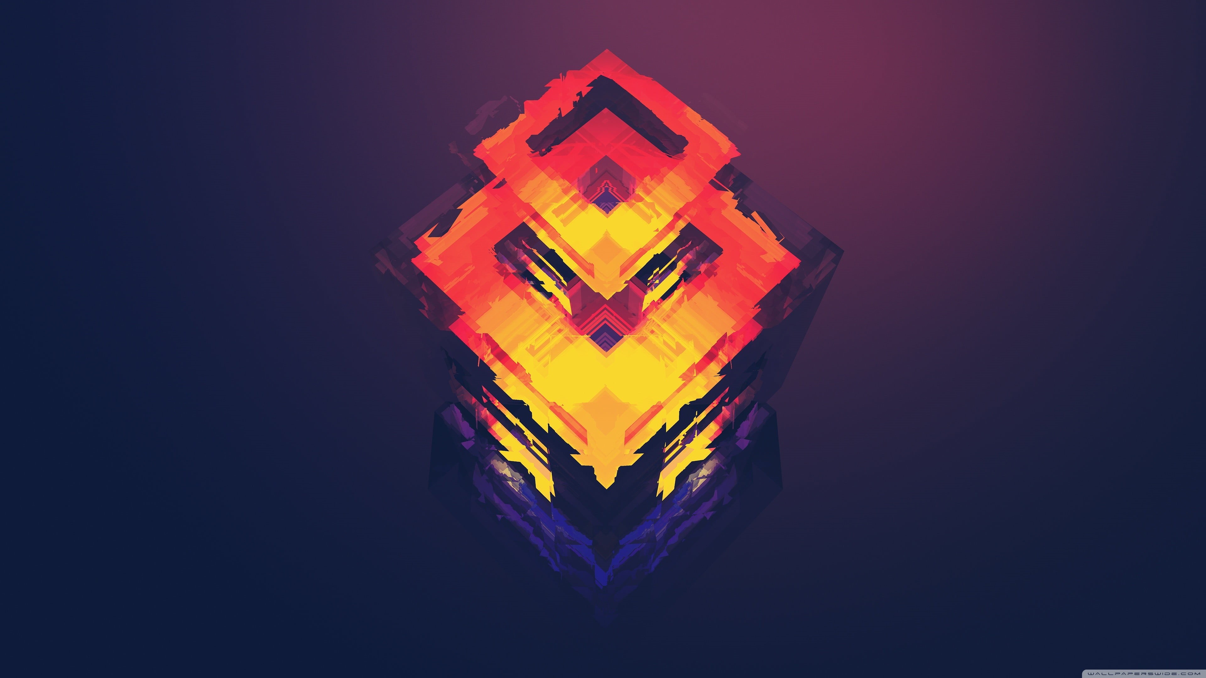 valentines day - holiday, insignia, 4K, illuminated, Justin Maller, shape, fire - Natural Phenomenon, geometry, orange, black background, craft, flame, HD Wallpaper