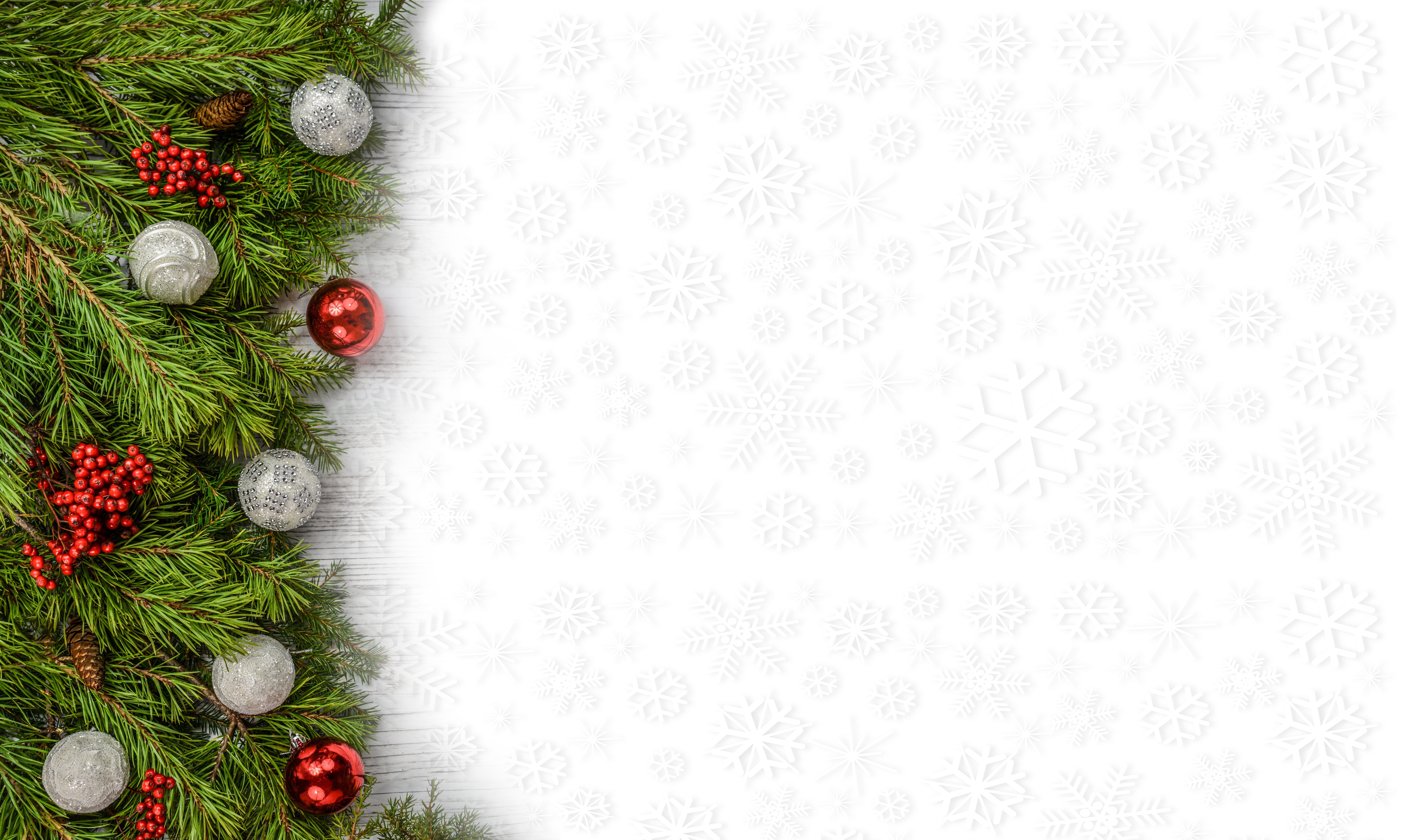 wooden, winter, red, still life, happy, no people, rowan, design, floral pattern, xmas, nature, decoration, snowflakes, photo, branch, directly above, border, HD Wallpaper