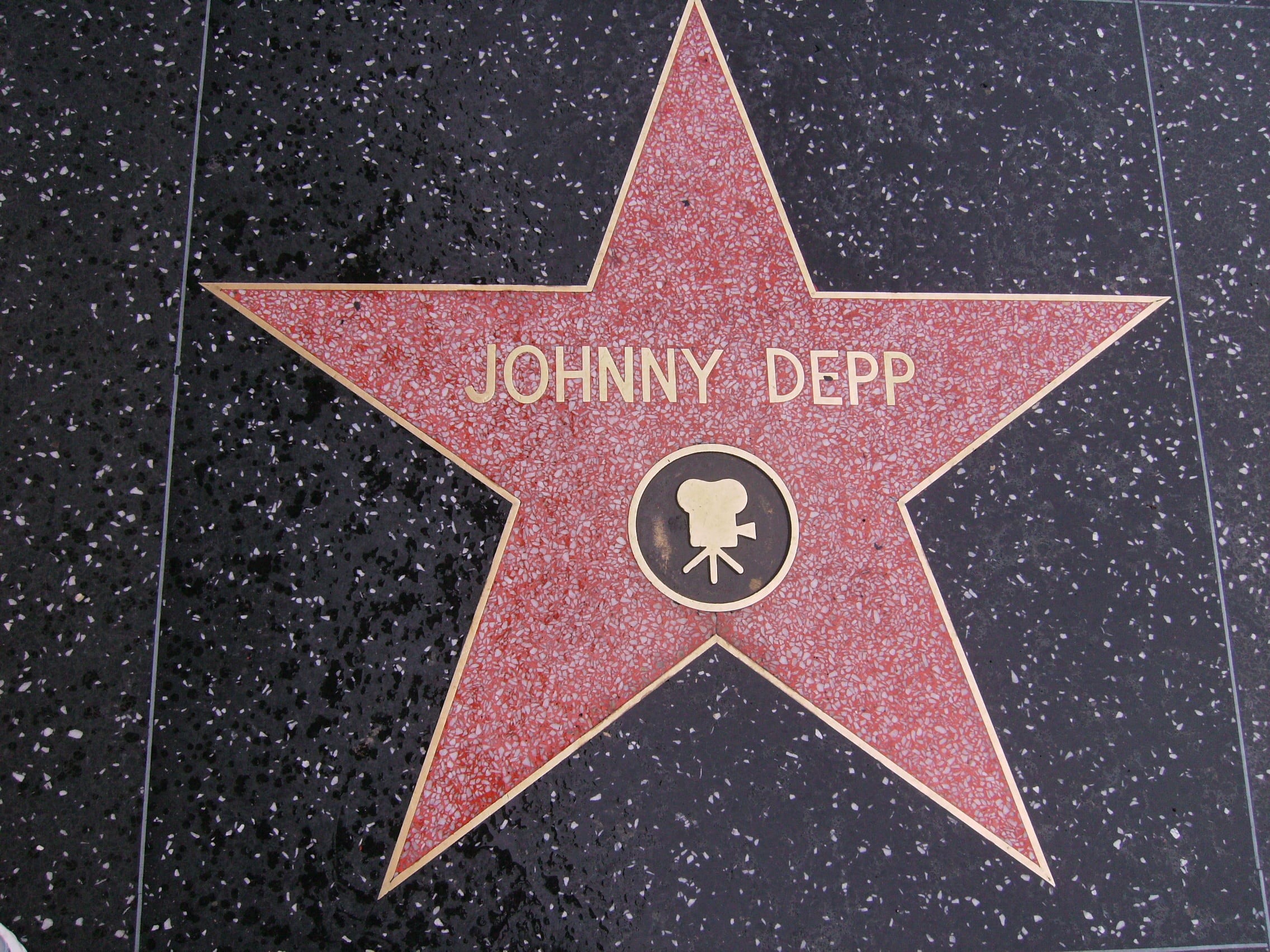 transportation, memories, flooring, hollywood, road sign, pentagon, johnny depp, california, night, high angle view, outdoors, design, sidewalk, tourism, HD Wallpaper
