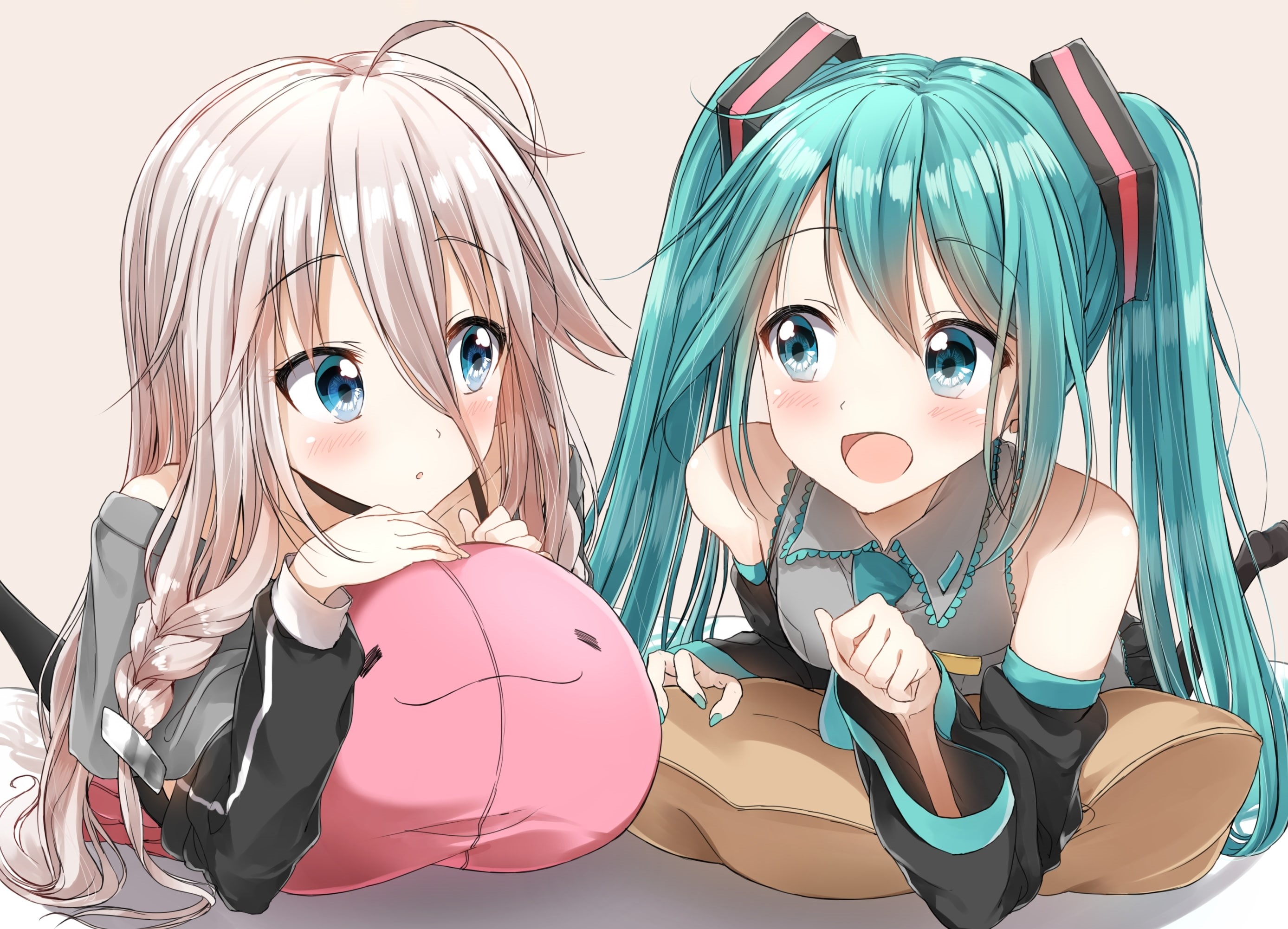 konachan, childhood, costume, leisure activity, 2girls, women, (railgun, ky1206), girls, females, portrait, people, vocaloid, looking at camera, hairstyle, HD Wallpaper