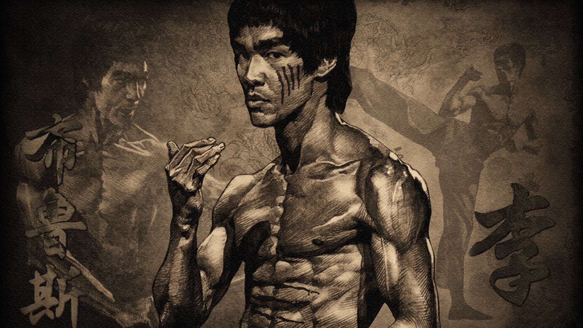 arts And Entertainment, painted, males, concepts And Ideas, black And White, bruce, painted image, art and craft, shirtless, male likeness, history, visual Art, HD Wallpaper