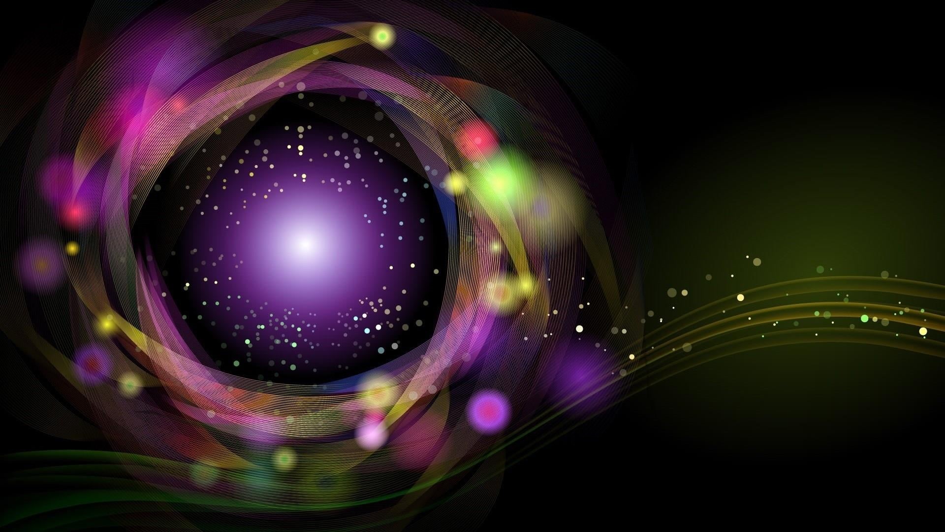 light - natural phenomenon, circle, digital art, purple, shape, darkness, sphere, black background, art, illuminated, close-up, abstract backgrounds, colors, HD Wallpaper