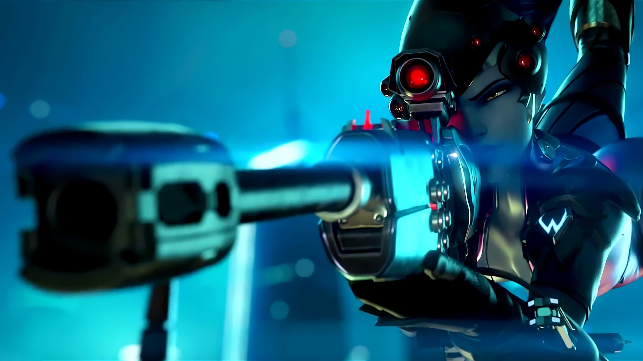 Widowmaker (Overwatch), no people, day, Overwatch, 2K, holding, human representation, representation, focus on foreground, pipe - tube, robot, water, rifle, HD Wallpaper