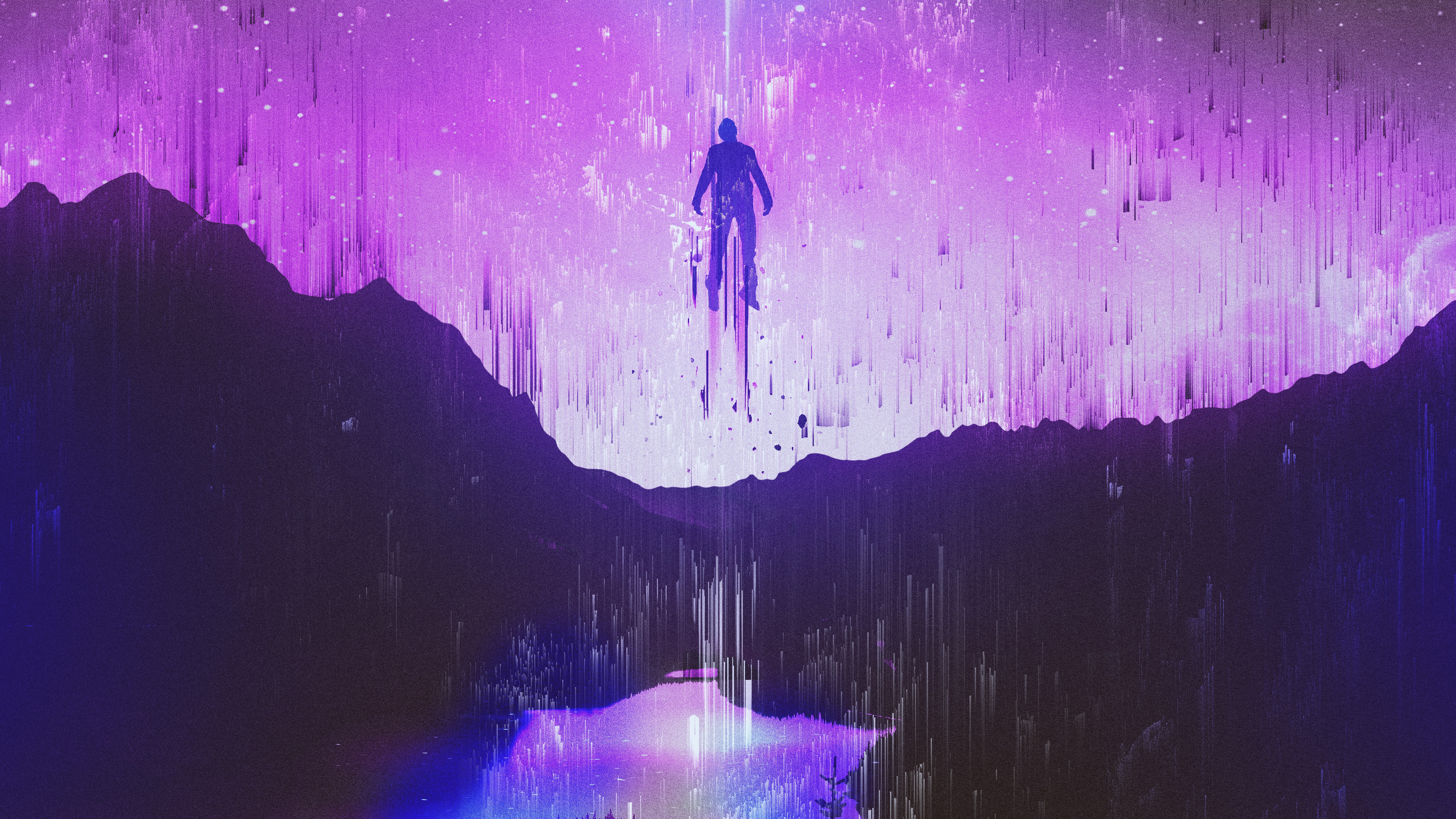 Glitch art, Soul, 8K, 8K, Purple, 4K, Life, Moon, Journey, HD Wallpaper