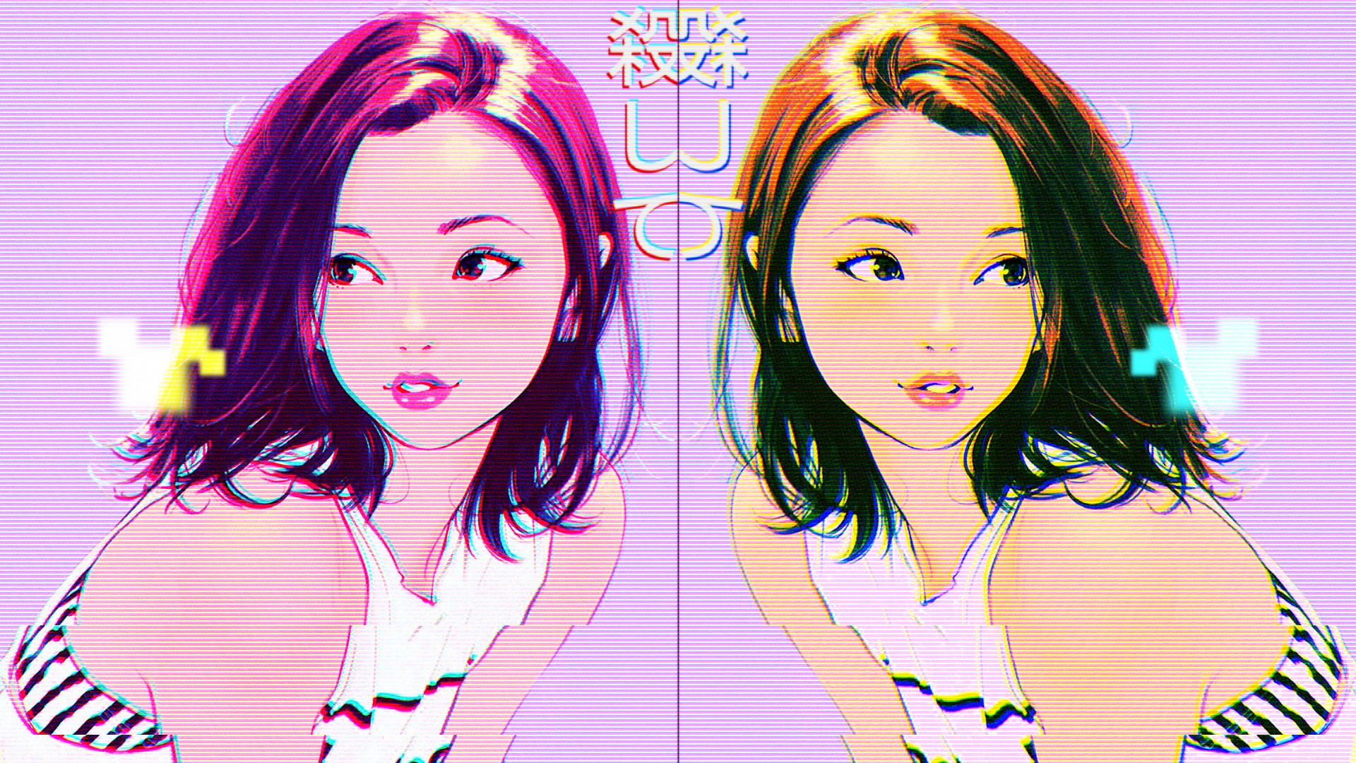 beautiful woman, front view, hairstyle, adult, young adult, beauty, smiling, teenager, sister, women, long hair, vaporwave, indoors, human face, child, HD Wallpaper