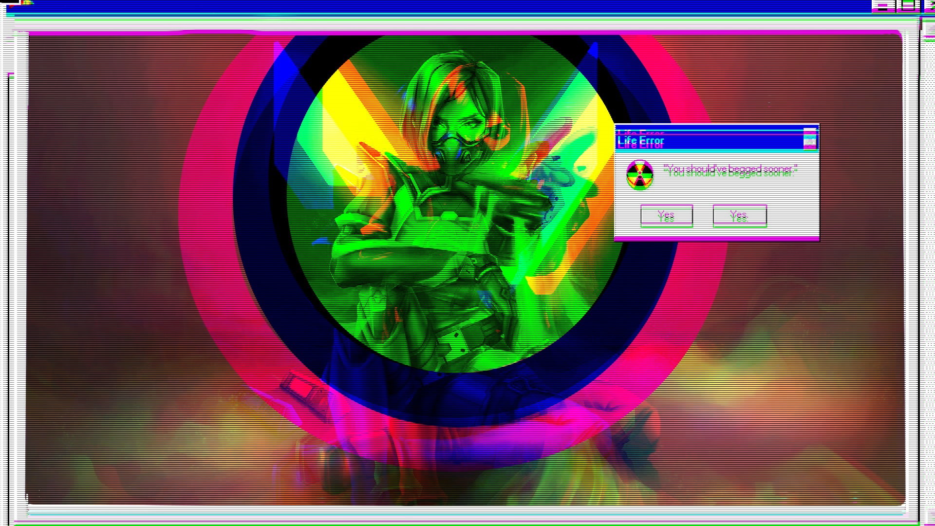 vaporwave, 1080P, Jas Spark, Valorant, viper (valorant), Windows 95, HD Wallpaper