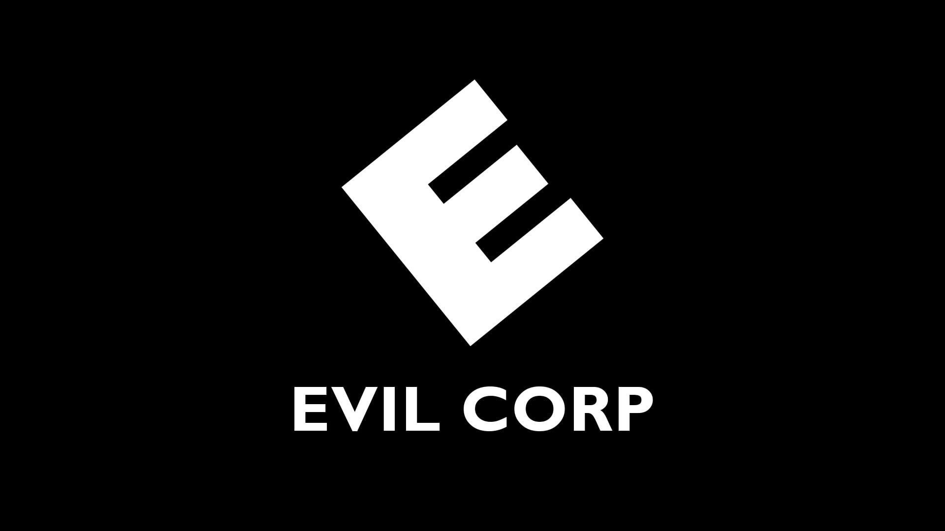 text, white color, black color, logo, copy space, EVIL CORP, parking garage, guidance, corp, Mr. Robot, night, sign, symbol, arrow symbol, evil, direction, HD Wallpaper