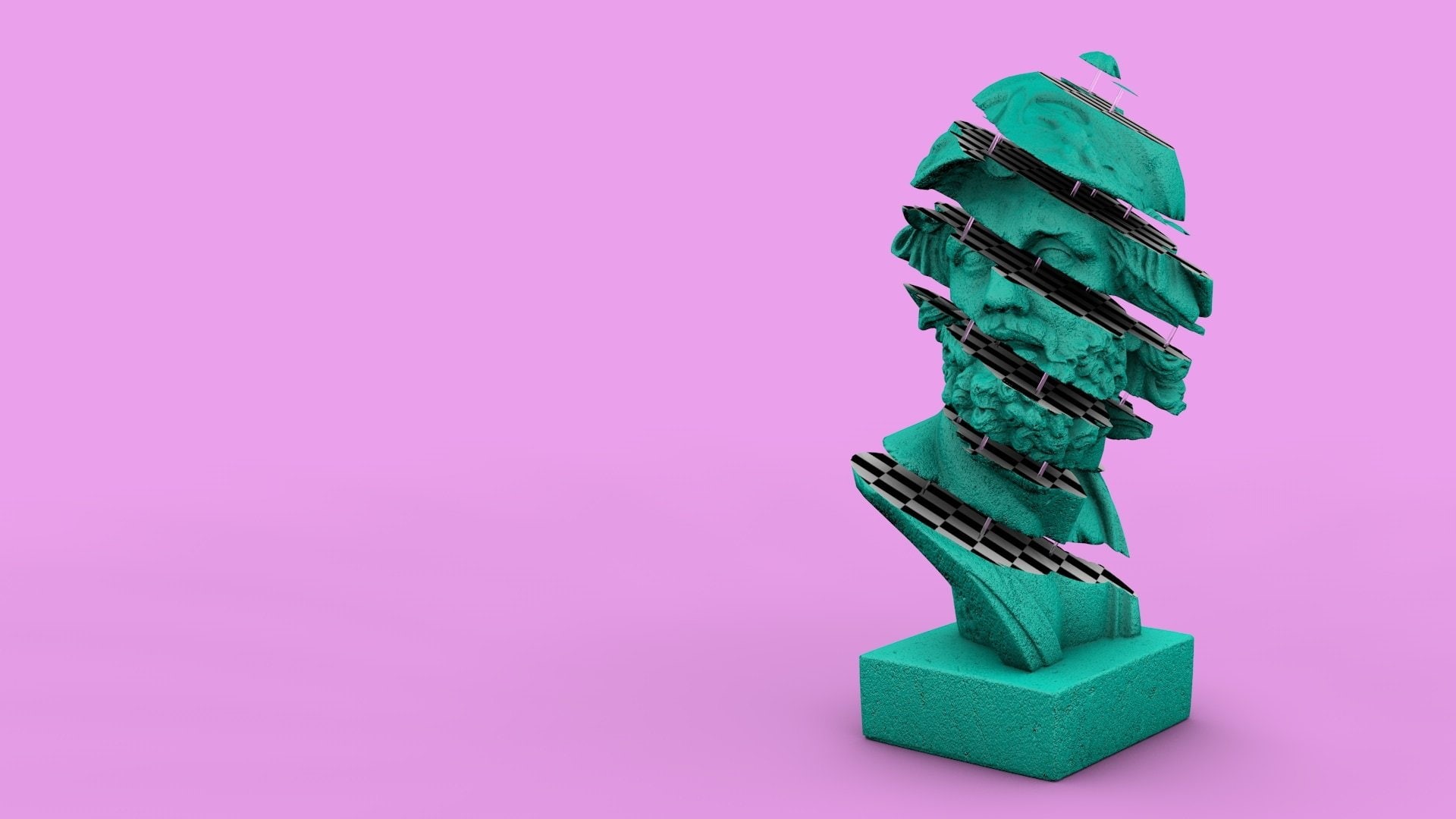 Artistic, Bust, 1080P, Vaporwave, Glitch, HD Wallpaper
