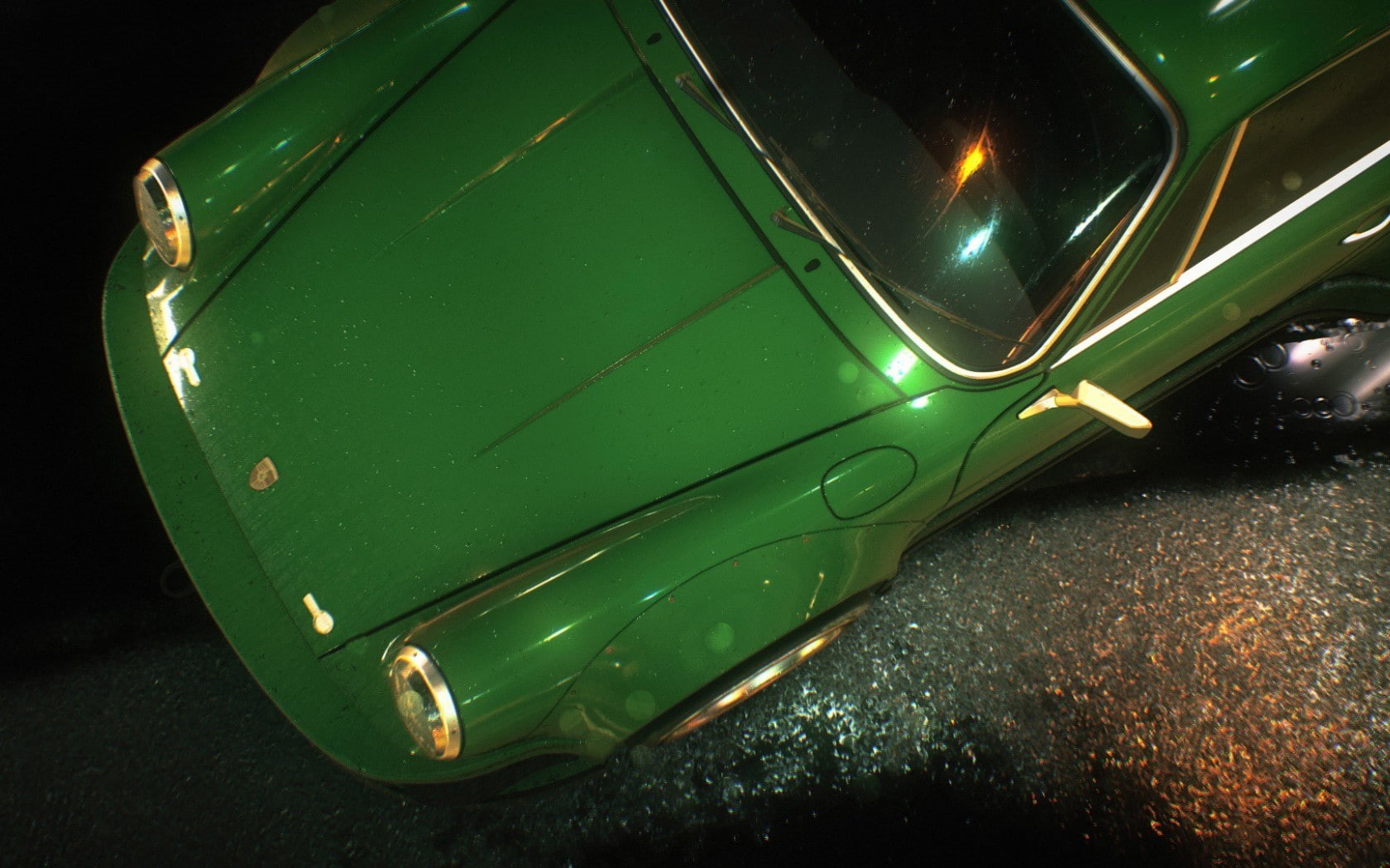 night, road, Porsche 911, 720P, nature, motor vehicle, light - natural phenomenon, transportation, high angle view, city, metal, mode of transportation, HD Wallpaper