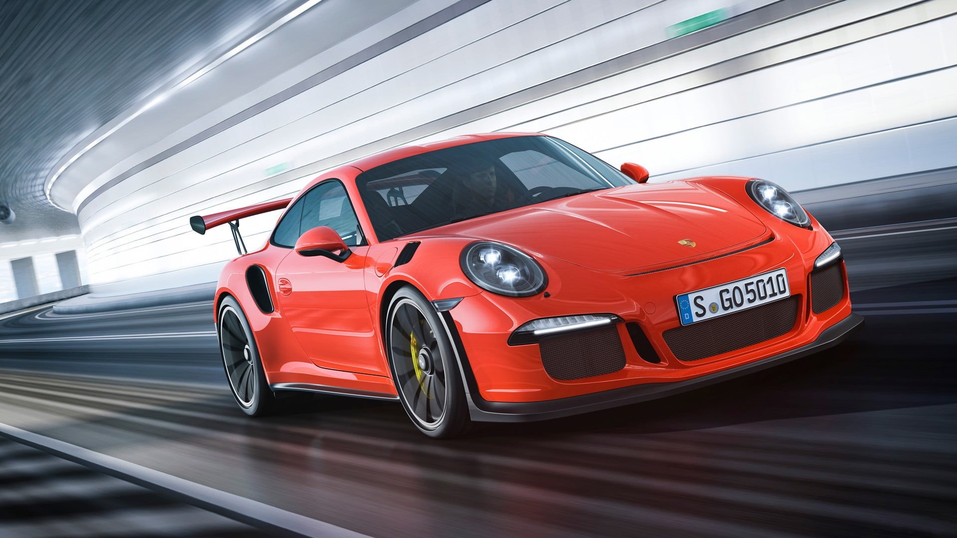 porsche, 1080P, headlight, motion, speed, motor vehicle, red, driving, automobile industry, architecture, carrera, city, sports car, luxury, competition, HD Wallpaper