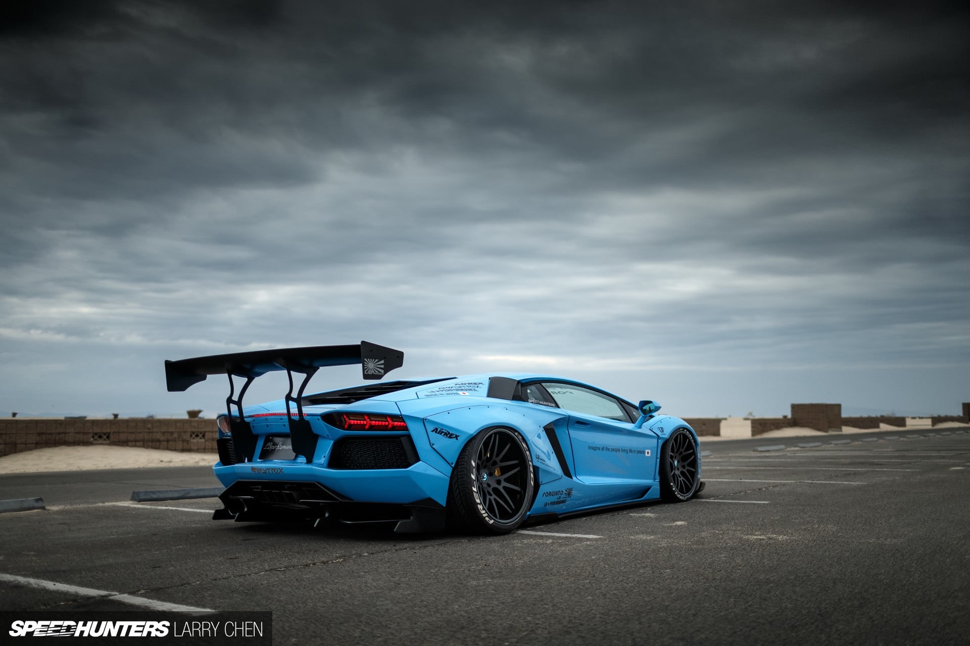 Lamborghini Aventador, mode of transportation, no people, land, stationary, travel, LB Works, sky, day, nature, transportation, car, sign, motor vehicle, HD Wallpaper