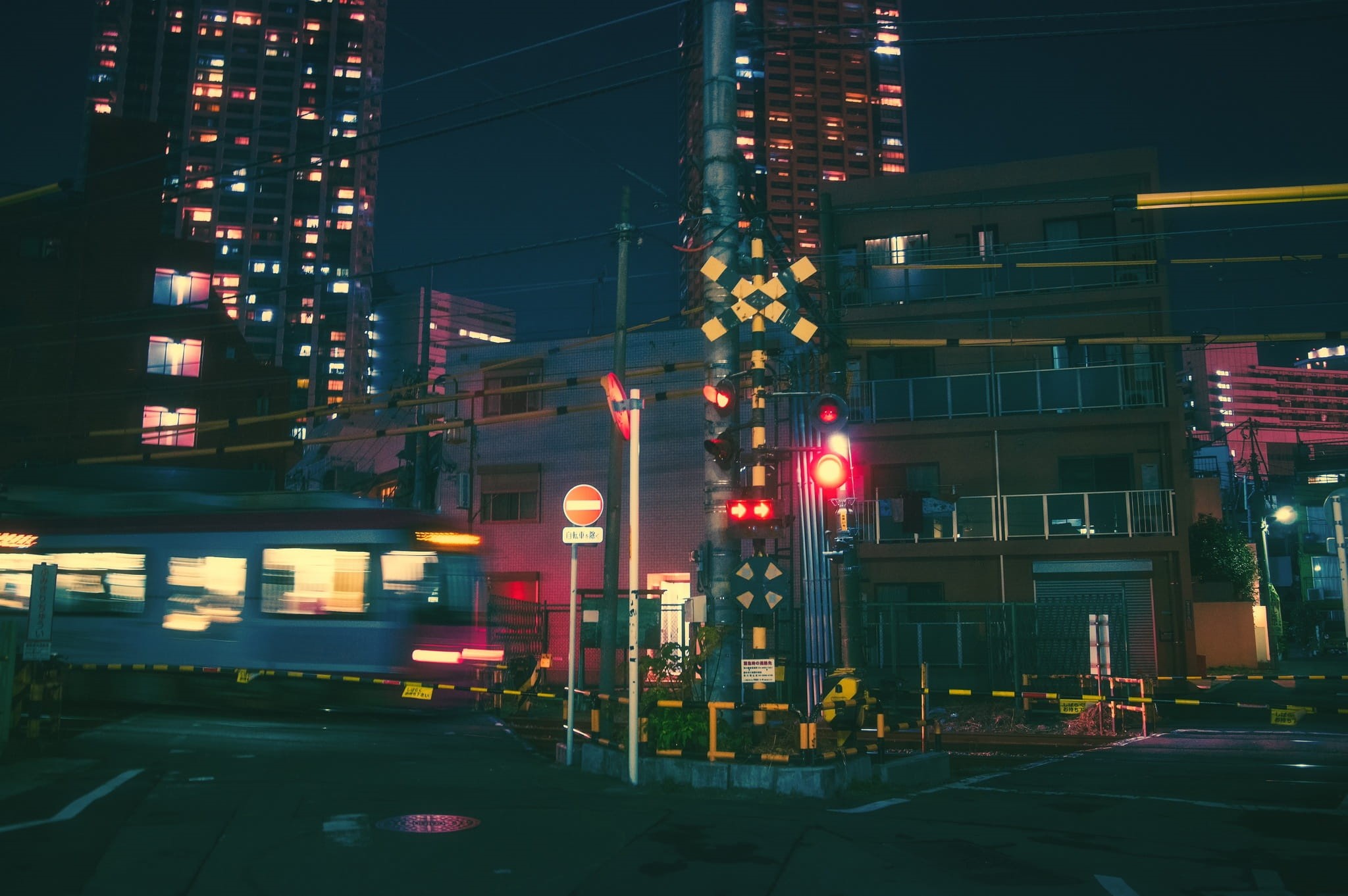 glow, passing through, nighttime, culture, travel, city street, skyscraper, night light, blue, night, sign, trip, outdoor advertising, street light, buildings, HD Wallpaper