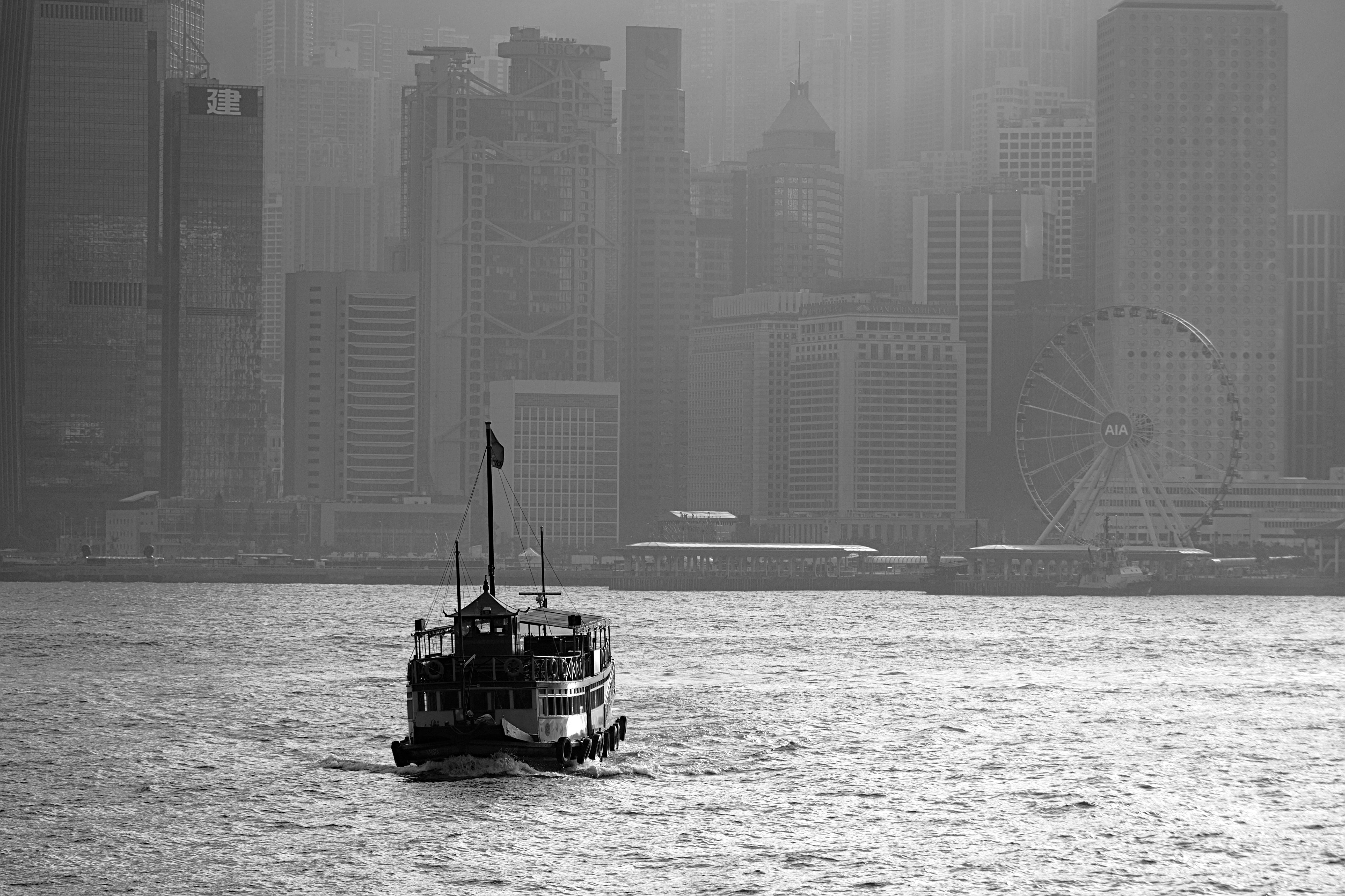 no people, architecture, office building exterior, nature, water, passenger craft, city, cityscape, transportation, 5K, sailing, building exterior, mode of transportation, HD Wallpaper